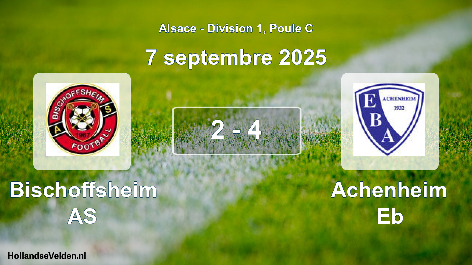 Match joué: Bischoffsheim AS - Achenheim Eb 2 - 4 (7 septembre 2025)