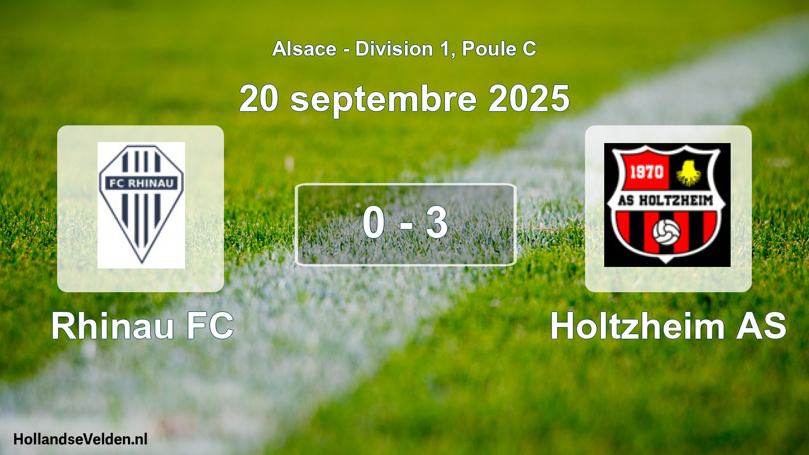 Match joué: Rhinau FC - Holtzheim AS 0 - 3 (20 septembre 2025)
