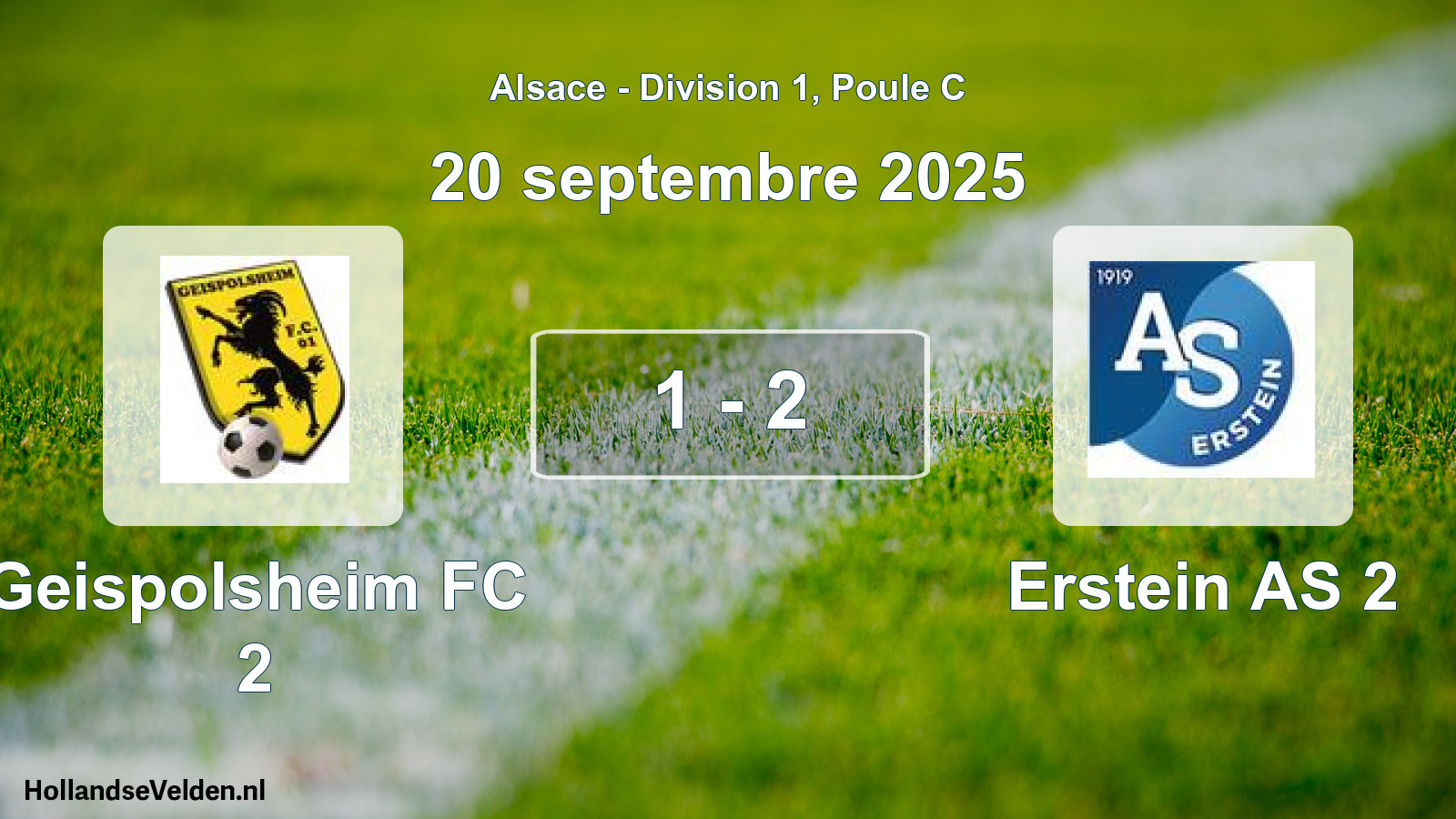 Match joué: Geispolsheim FC 2 - Erstein AS 2 1 - 2 (20 septembre 2025)