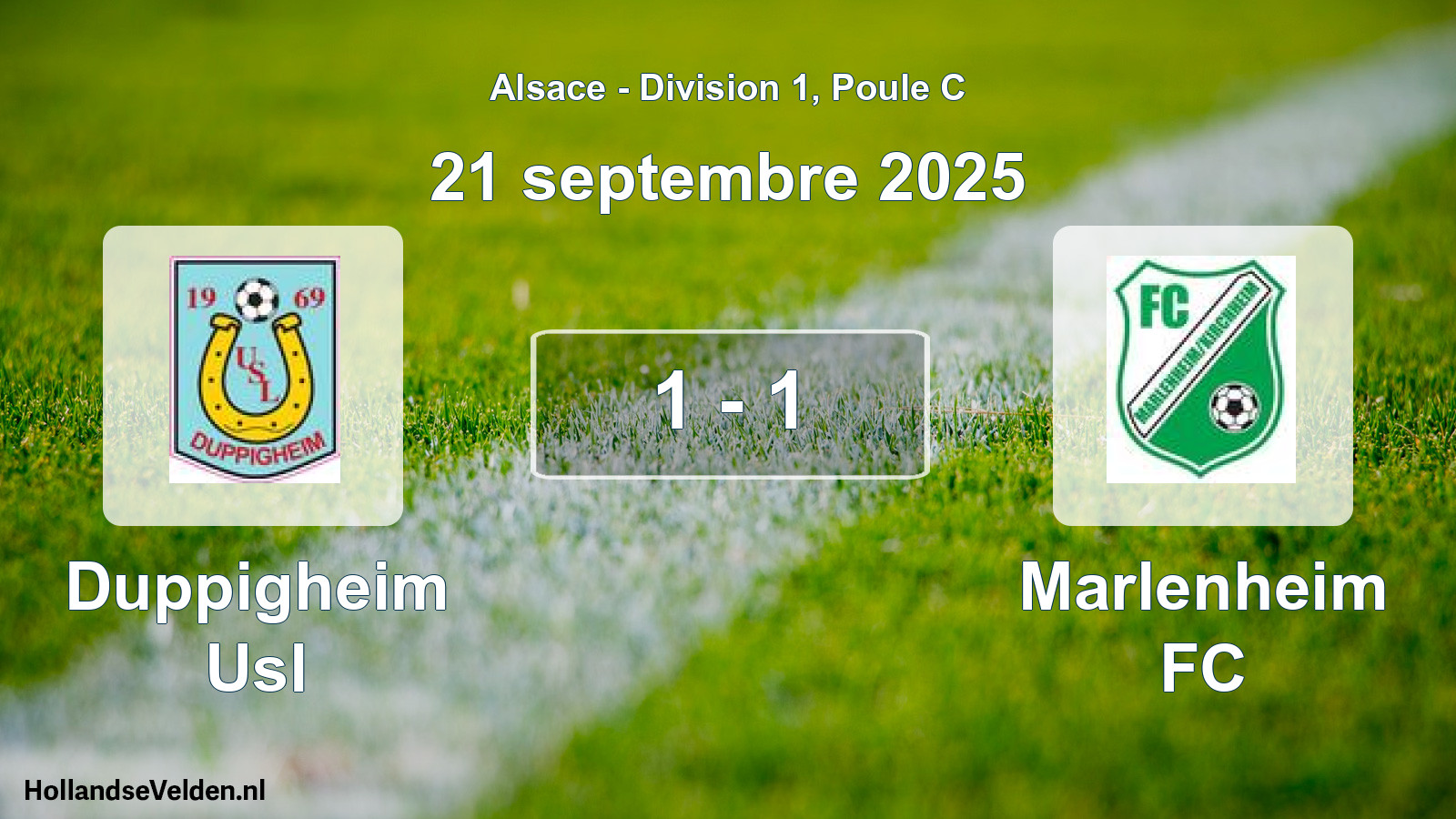 Total number of matches played: Duppigheim Usl - Marlenheim FC 1 - 1 (21 September 2025)