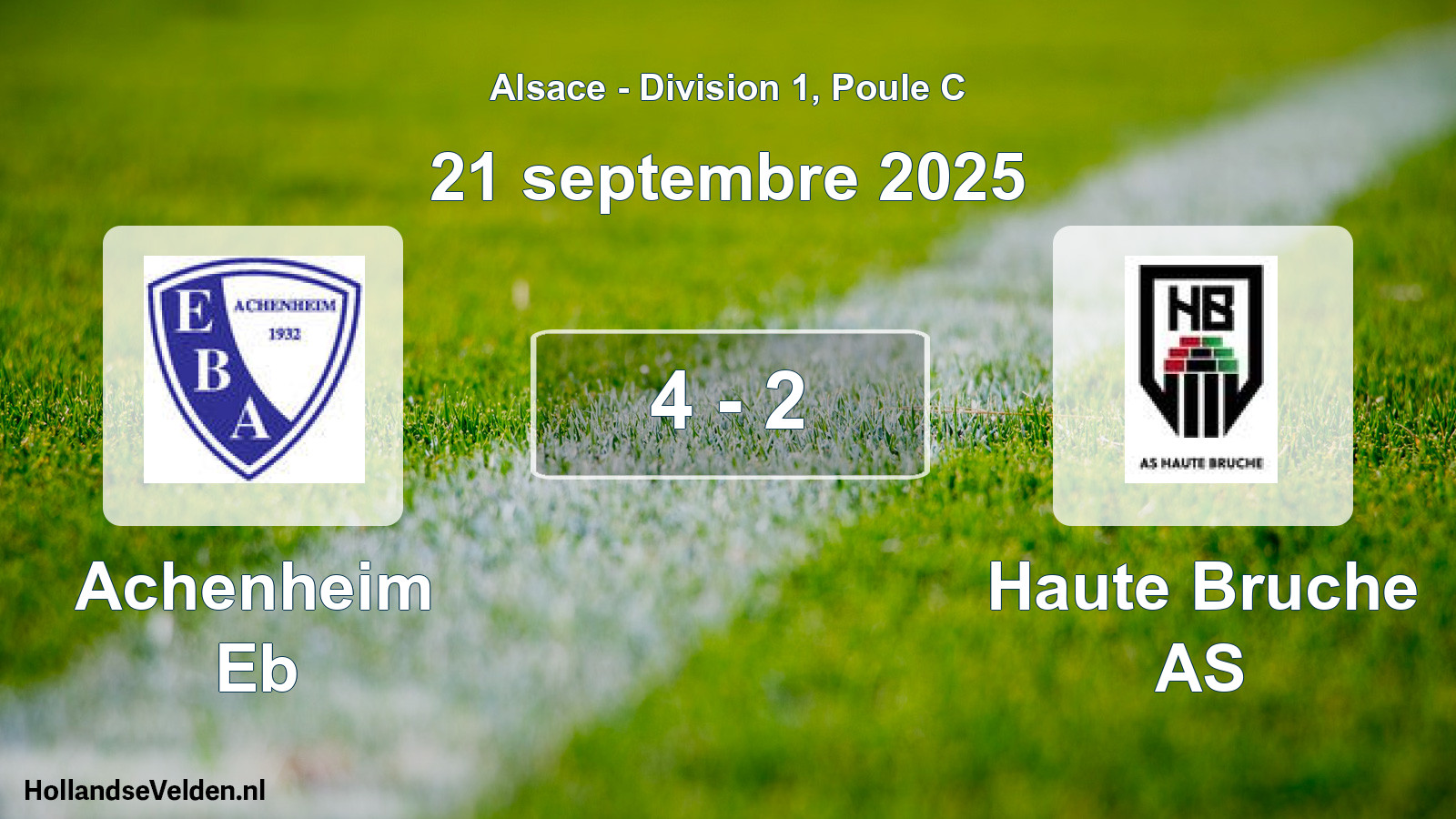 Match joué: Achenheim Eb - Haute Bruche AS 4 - 2 (21 septembre 2025)