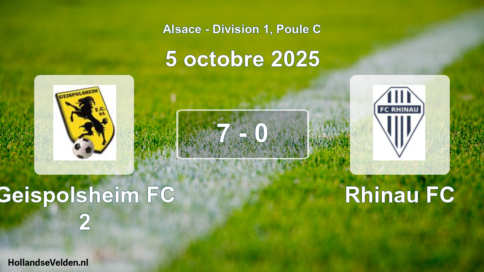 Total number of matches played: Geispolsheim FC 2 - Rhinau FC 7 - 0 (5 October 2025)