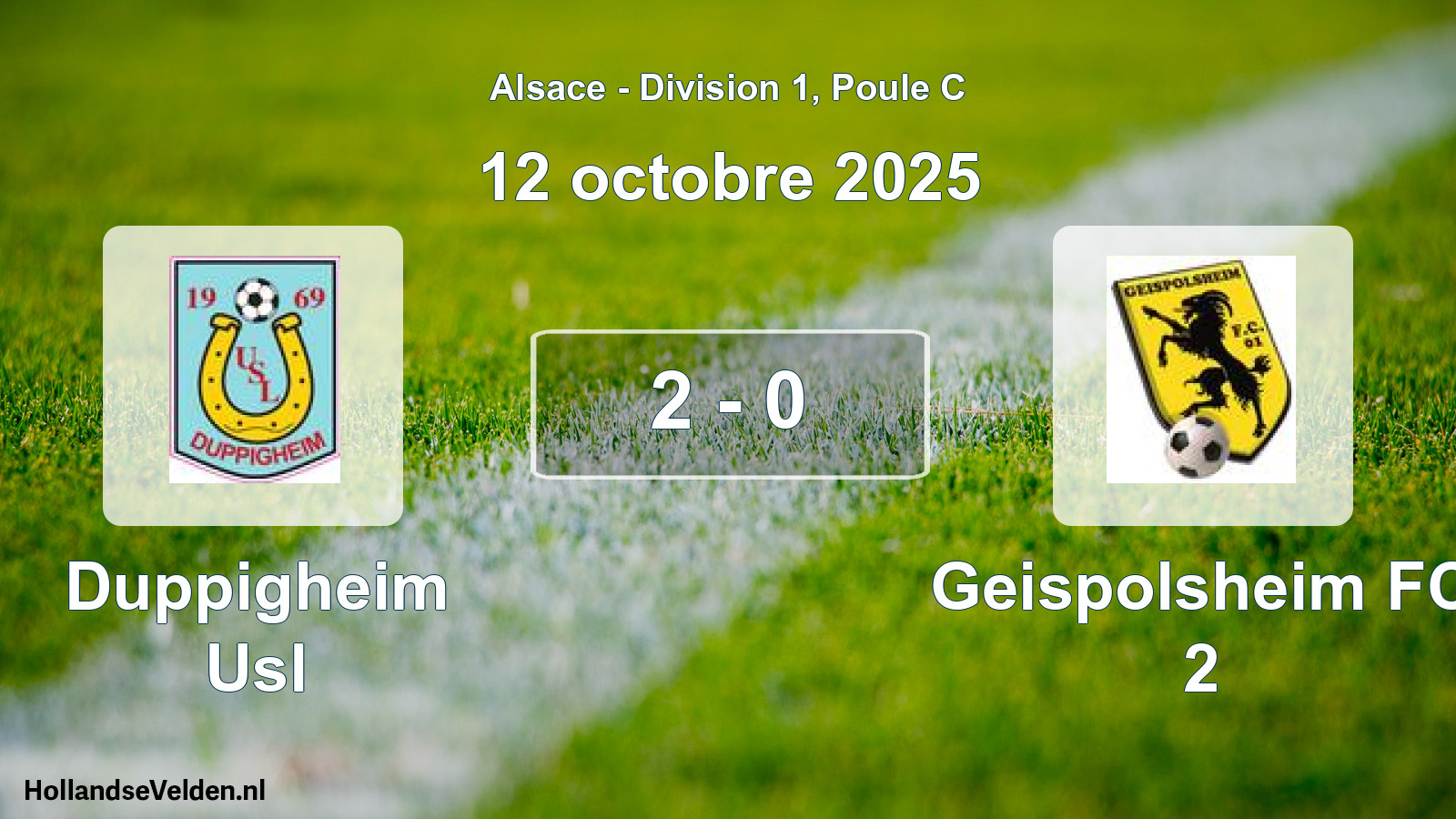 Match joué: Duppigheim Usl - Geispolsheim FC 2 2 - 0 (12 octobre 2025)