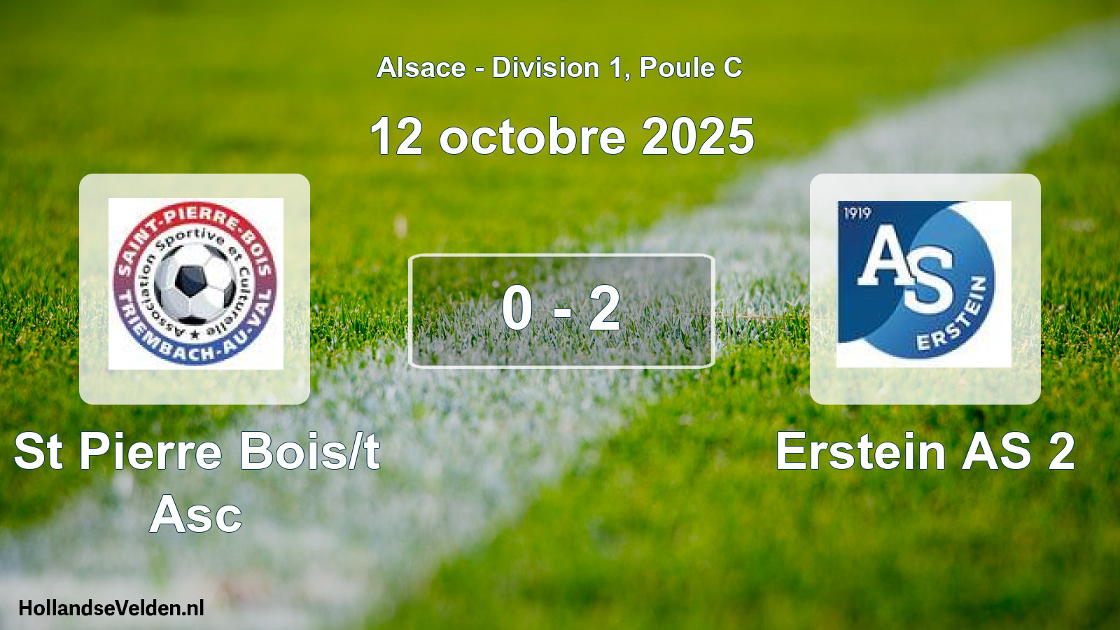 Match joué: St Pierre Bois/t Asc - Erstein AS 2 0 - 2 (12 octobre 2025)