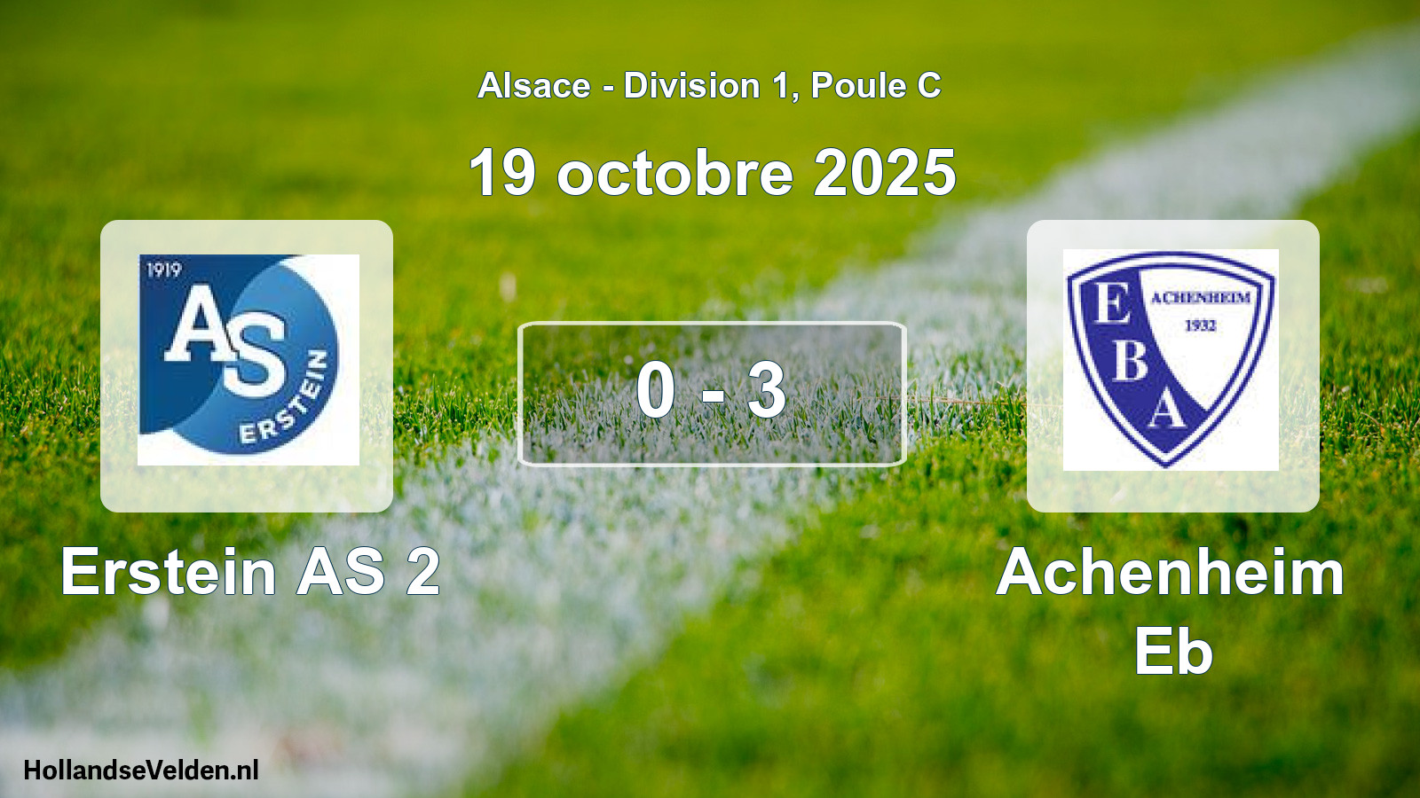 Match joué: Erstein AS 2 - Achenheim Eb 0 - 3 (19 octobre 2025)