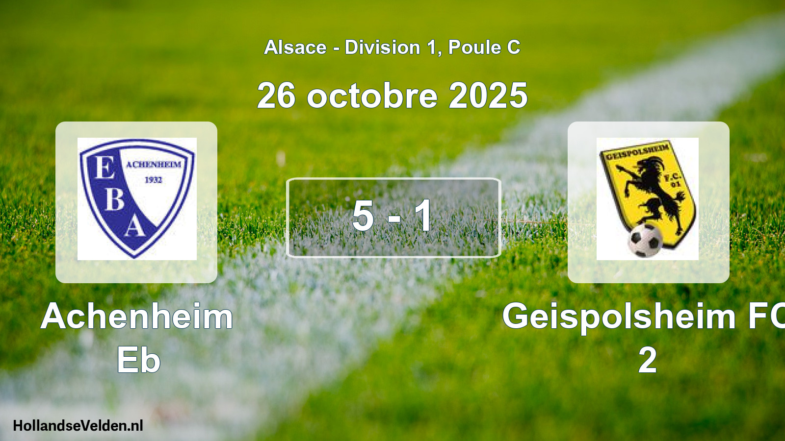 Match joué: Achenheim Eb - Geispolsheim FC 2 5 - 1 (26 octobre 2025)