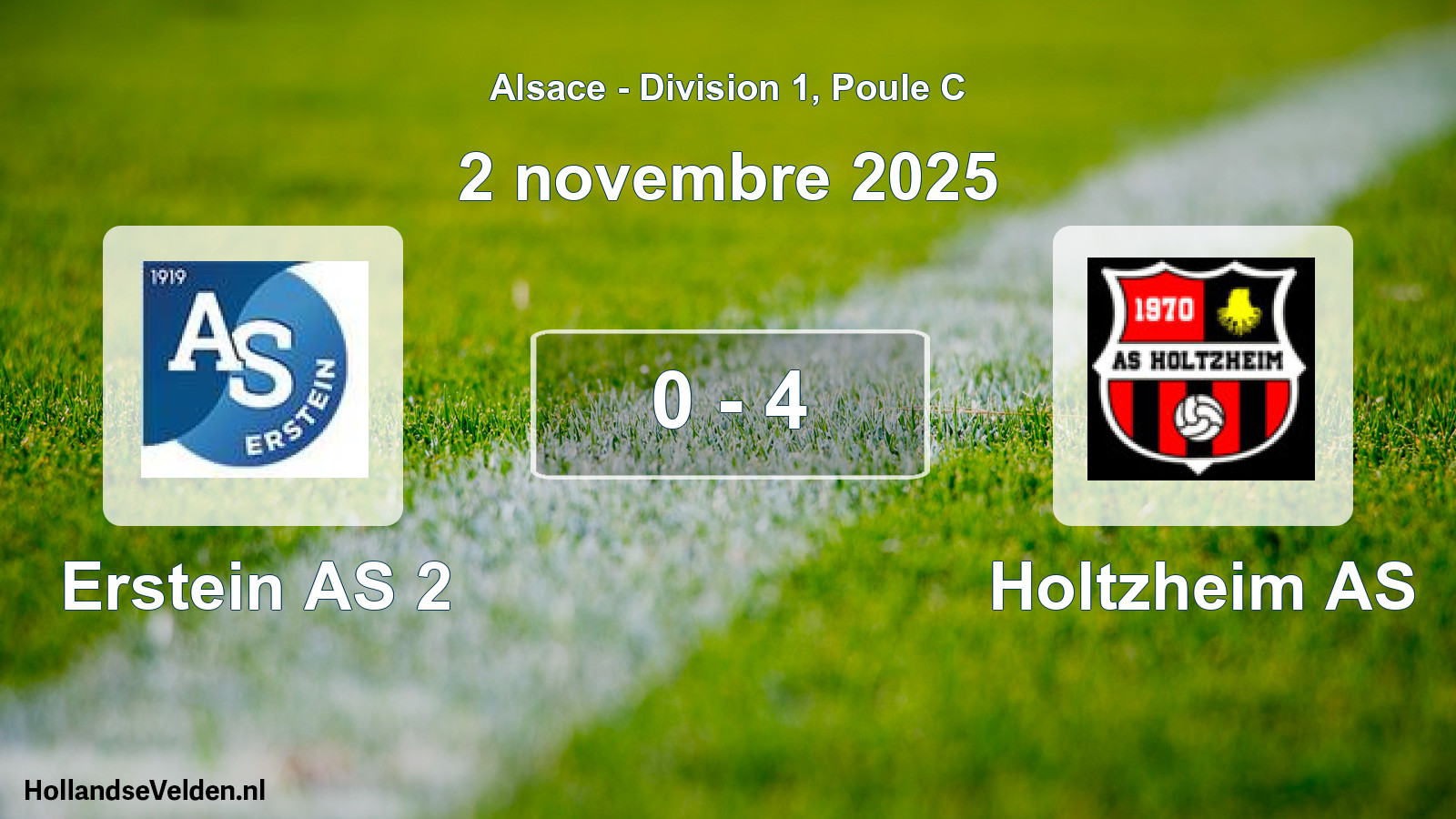 Match joué: Erstein AS 2 - Holtzheim AS 0 - 4 (2 novembre 2025)