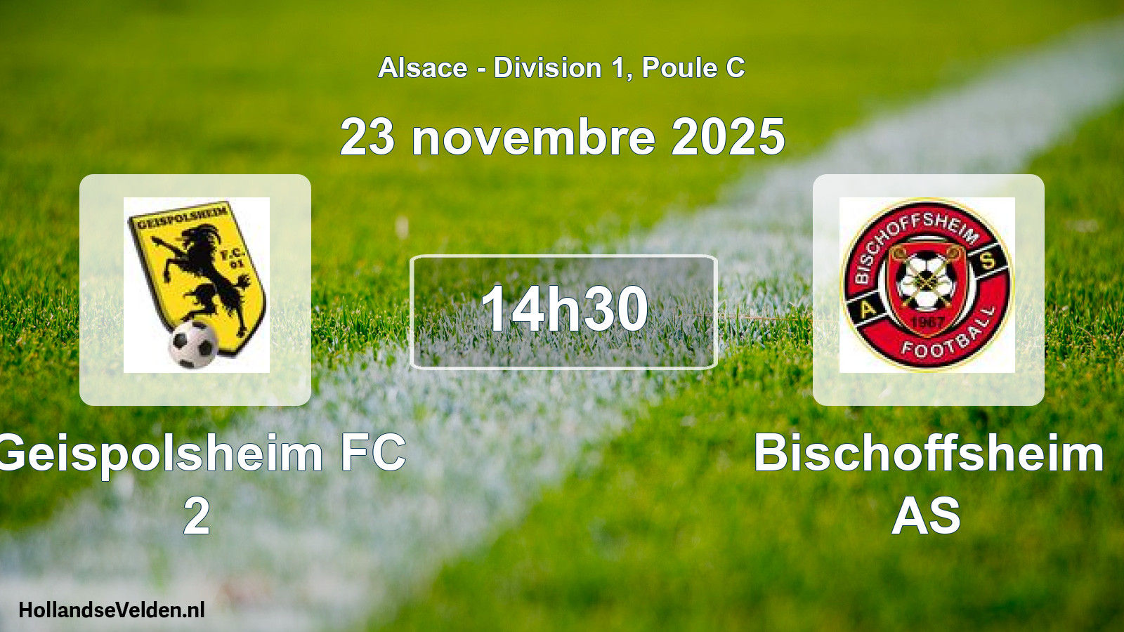 Match programmé: Geispolsheim FC 2 - Bischoffsheim AS (23 novembre 2025)