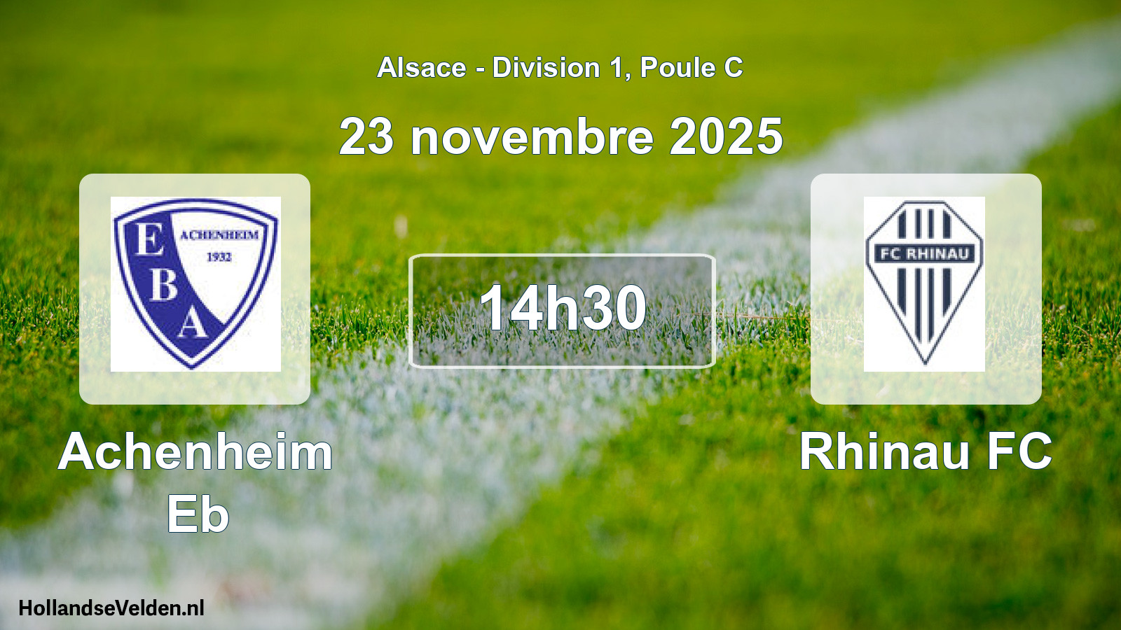 Match programmé: Achenheim Eb - Rhinau FC (23 novembre 2025)