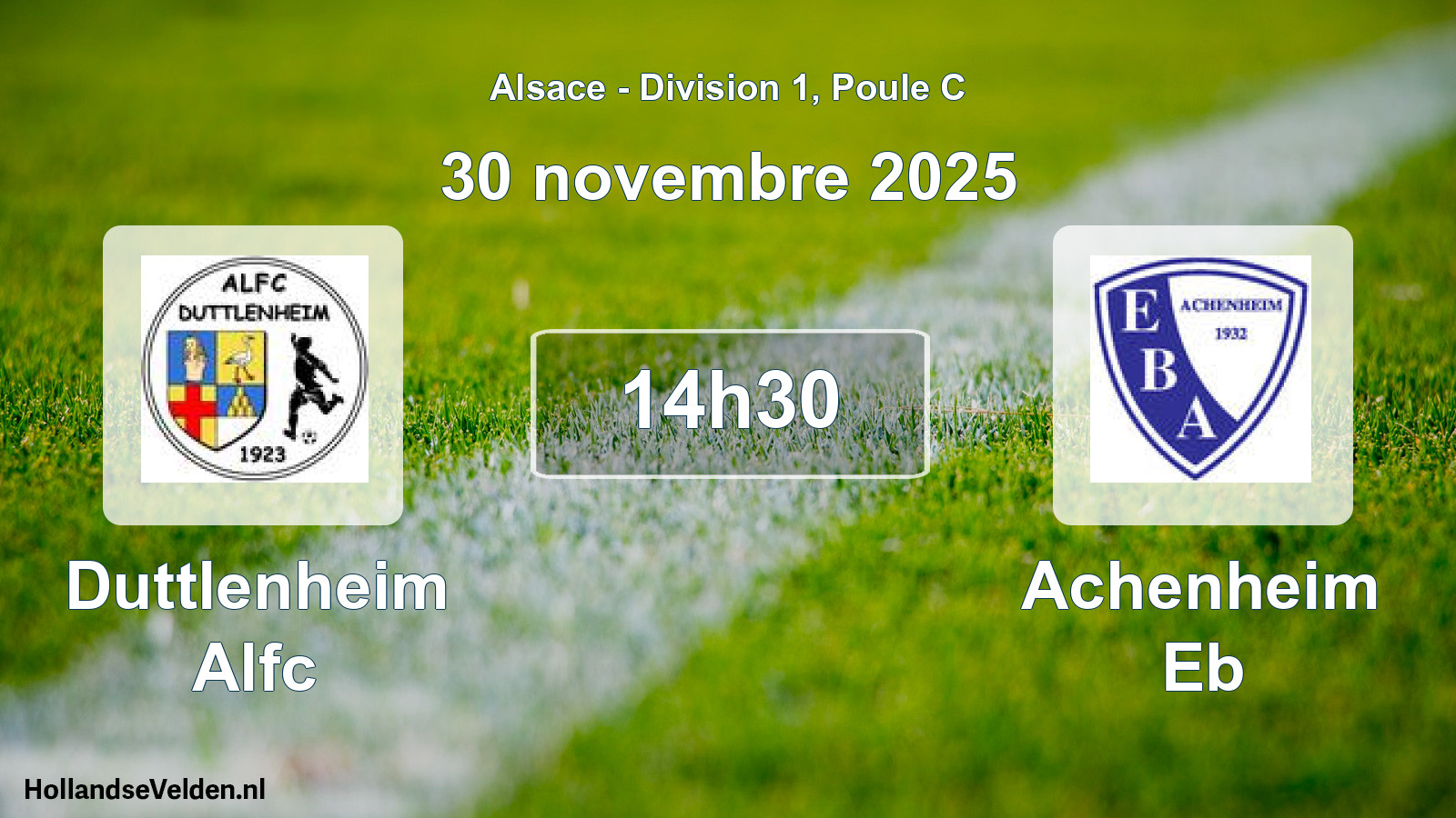 Match programmé: Duttlenheim Alfc - Achenheim Eb (30 novembre 2025)