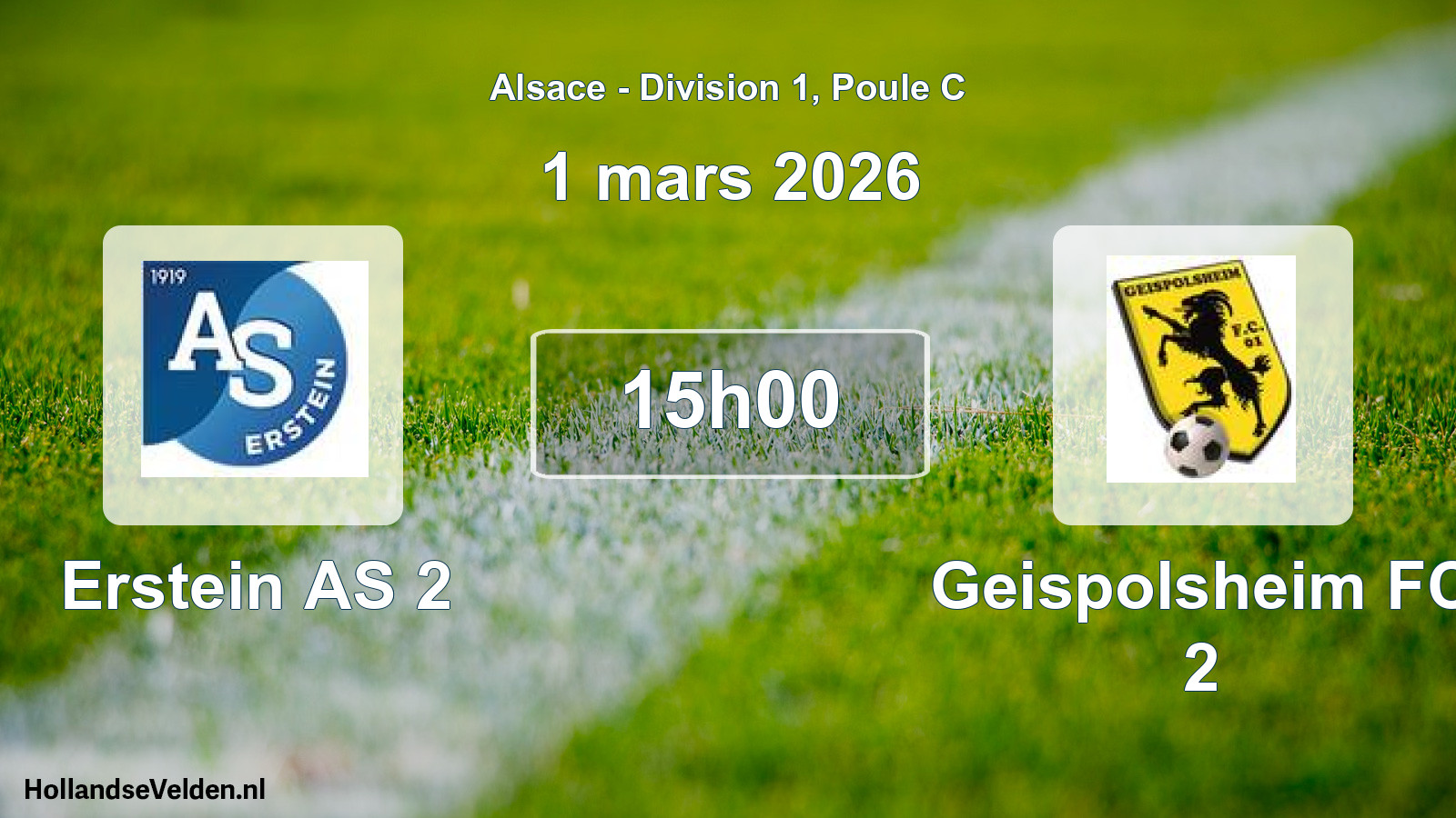 Geplande wedstrijd: Erstein AS 2 - Geispolsheim FC 2 (1 maart 2026)