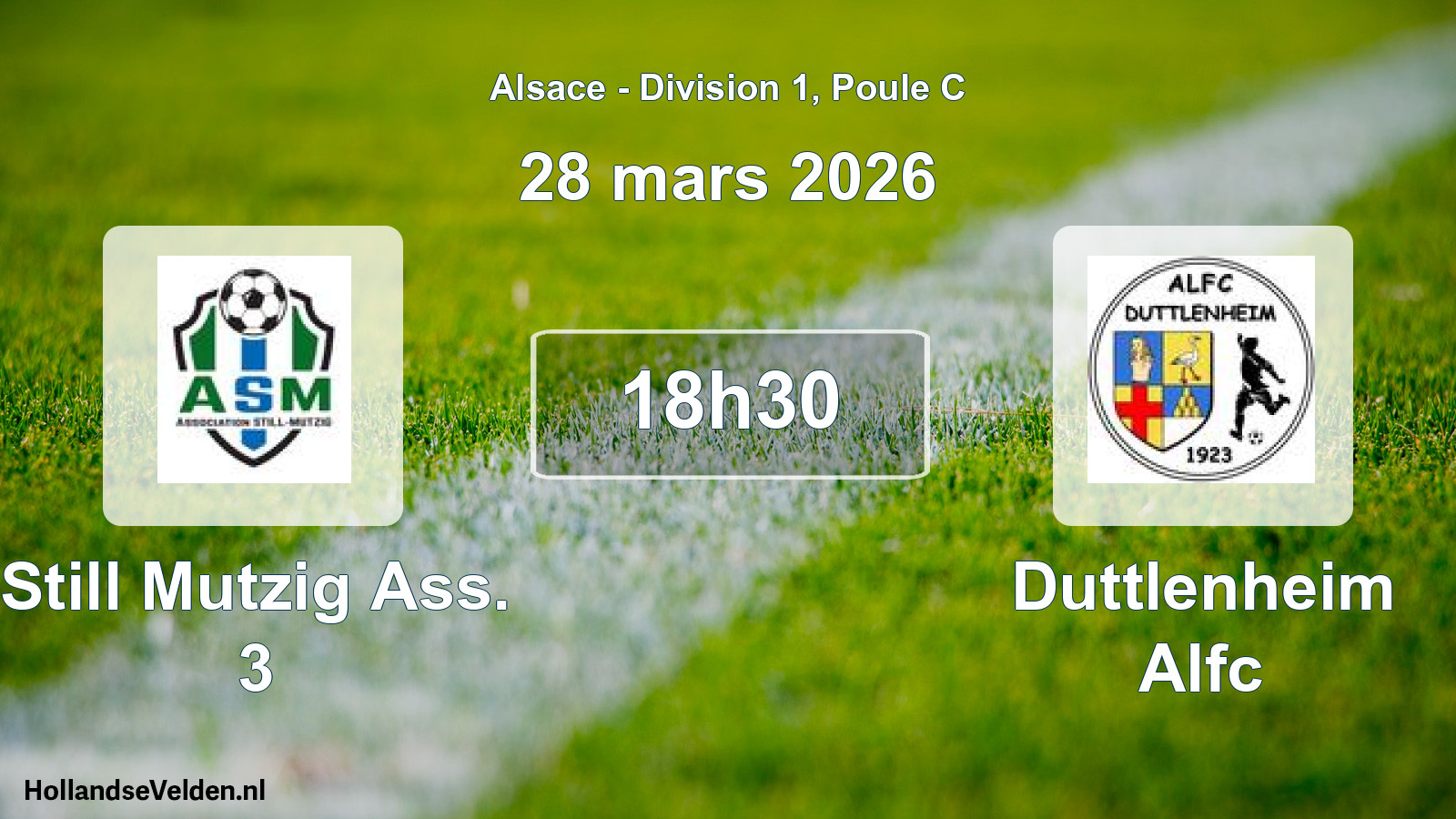 Match programmé: Still Mutzig Ass. 3 - Duttlenheim Alfc (28 mars 2026)