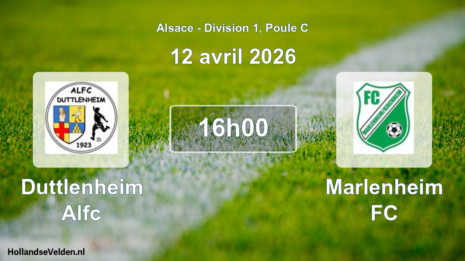 Match programmé: Duttlenheim Alfc - Marlenheim FC (12 avril 2026)