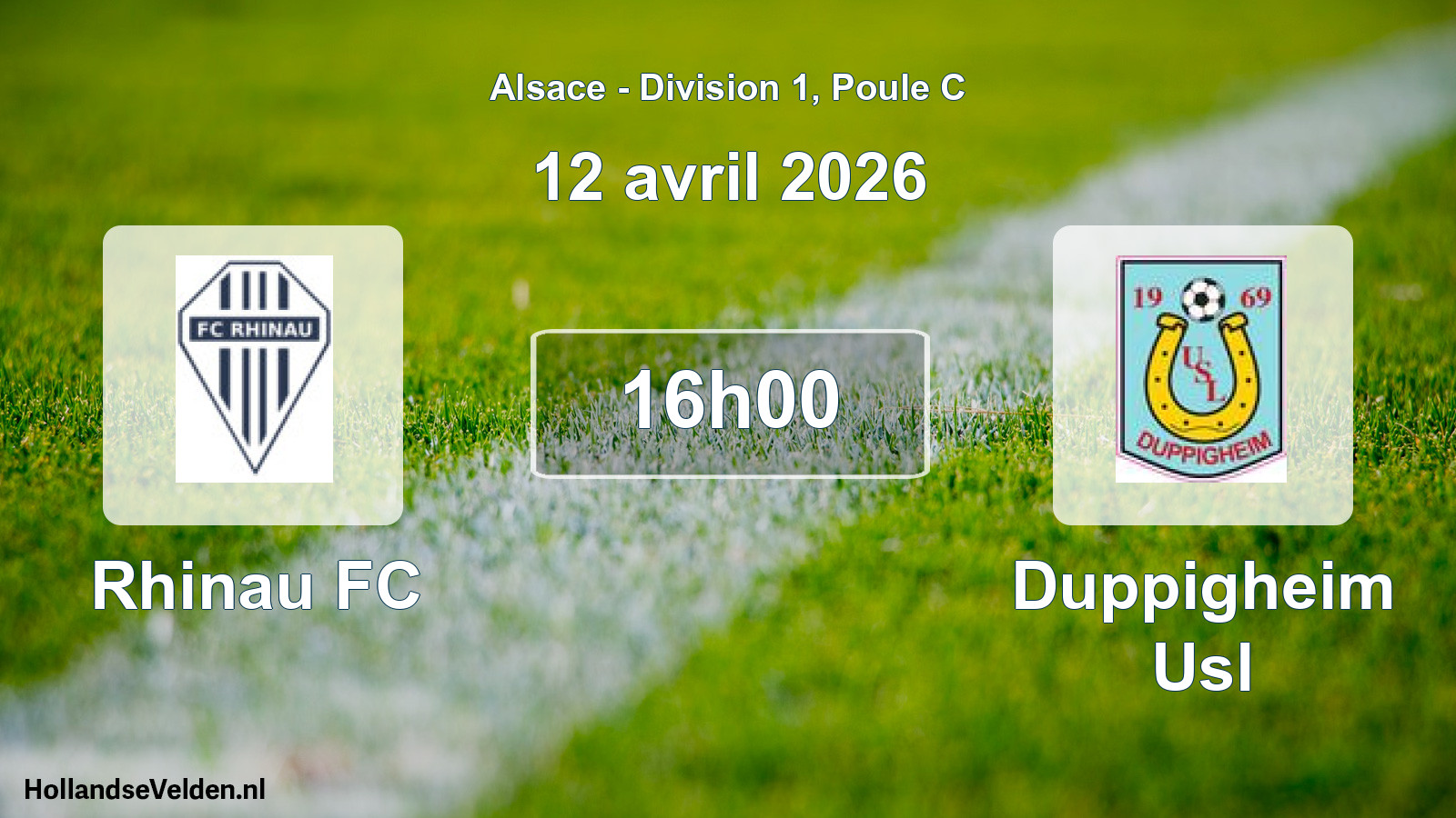 Match programmé: Rhinau FC - Duppigheim Usl (12 avril 2026)