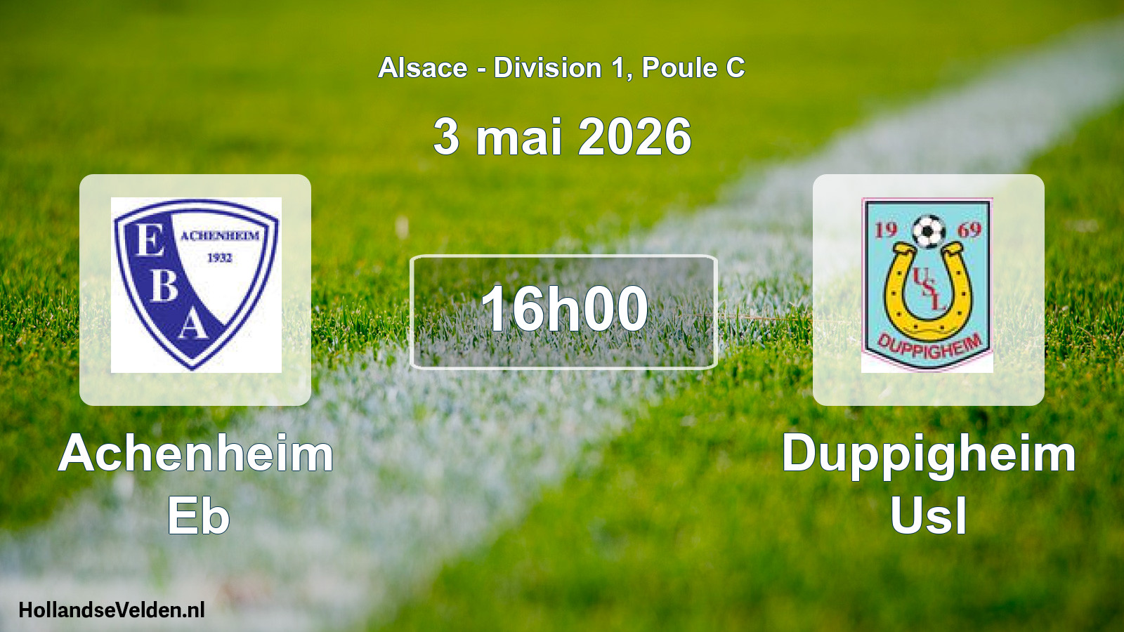 Match programmé: Achenheim Eb - Duppigheim Usl (3 mai 2026)
