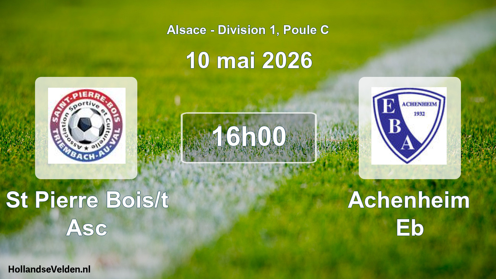 Match programmé: St Pierre Bois/t Asc - Achenheim Eb (10 mai 2026)