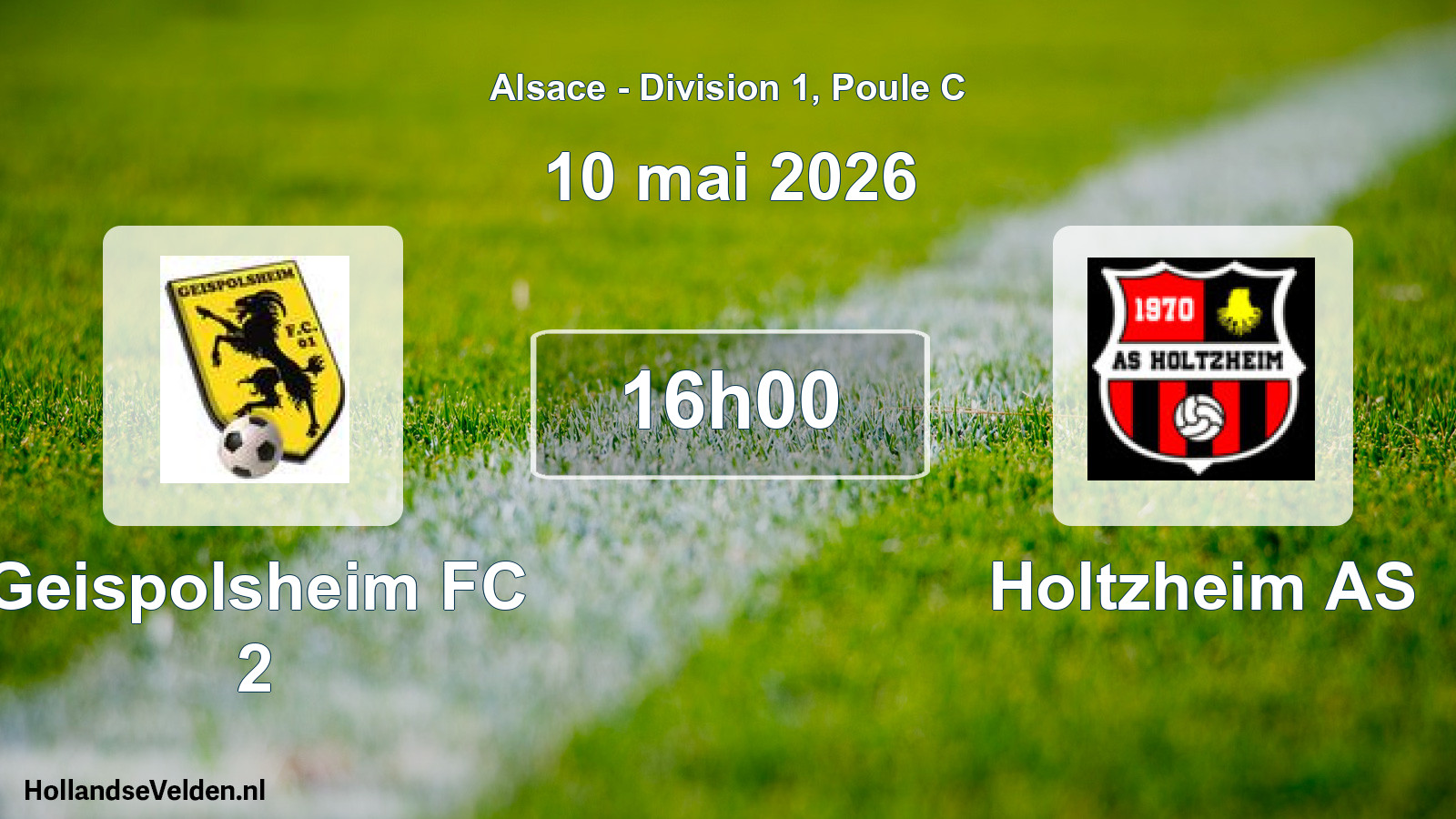 Match programmé: Geispolsheim FC 2 - Holtzheim AS (10 mai 2026)