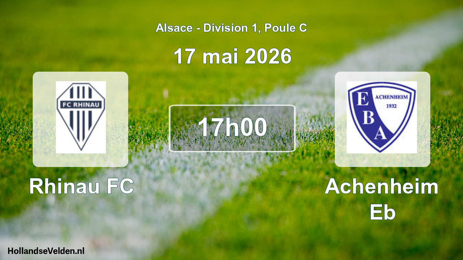 Match programmé: Rhinau FC - Achenheim Eb (17 mai 2026)