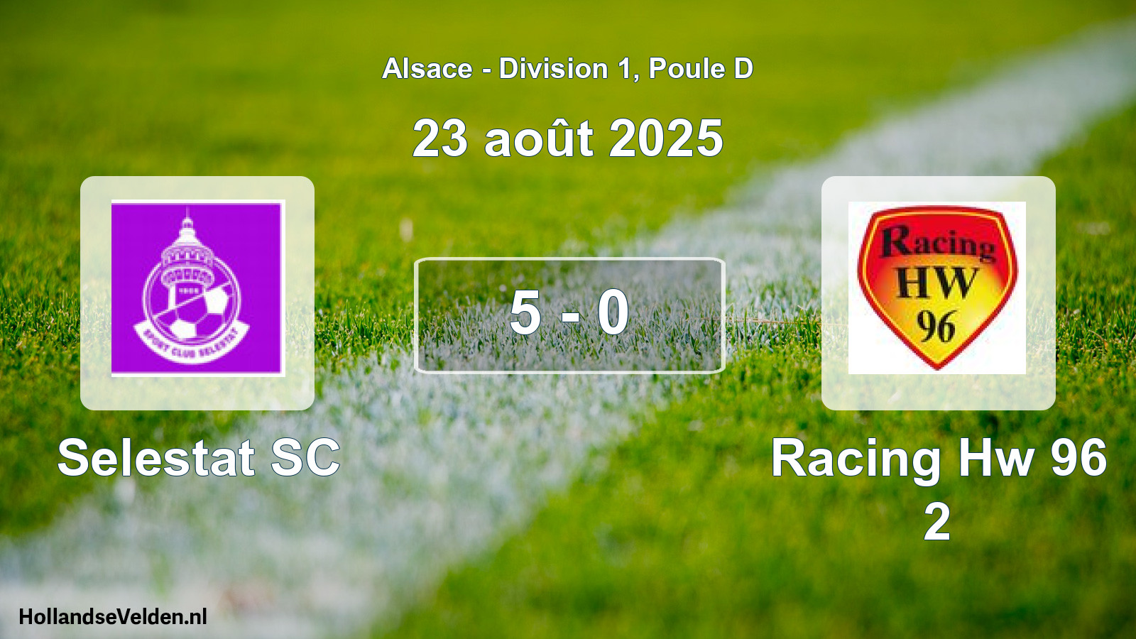 Match joué: Selestat SC - Racing Hw 96 2 5 - 0 (23 août 2025)