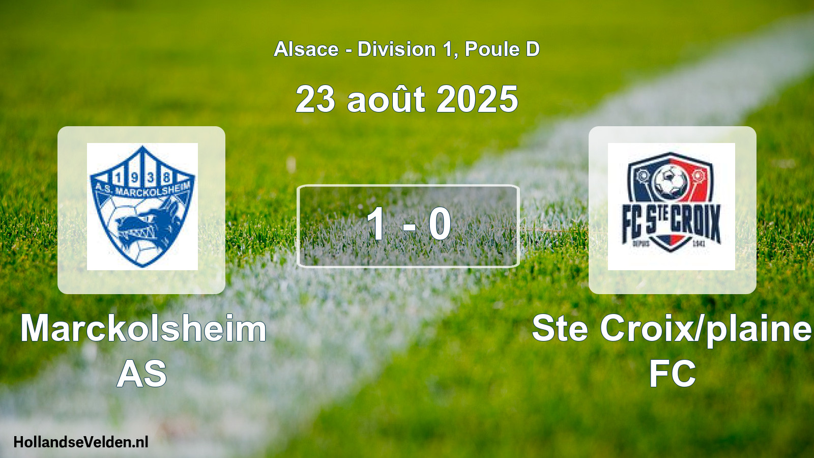 Gespeelde wedstrijd: Marckolsheim AS - Ste Croix/plaine FC 1 - 0 (23 augustus 2025)