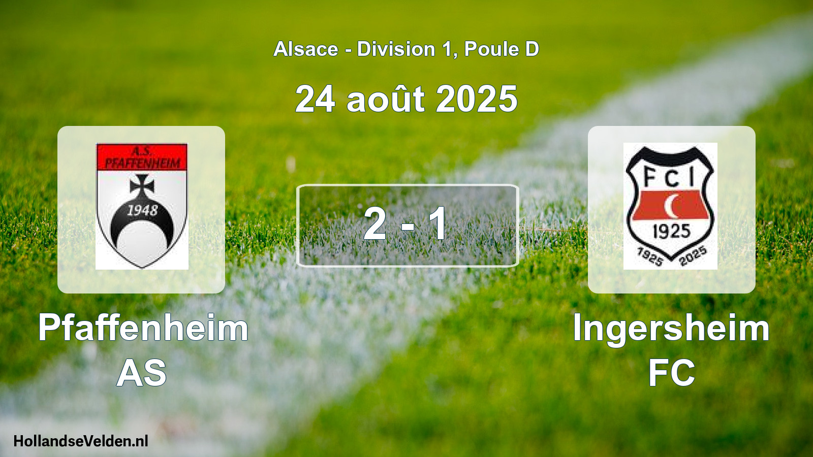 Gespeelde wedstrijd: Pfaffenheim AS - Ingersheim FC 2 - 1 (24 augustus 2025)