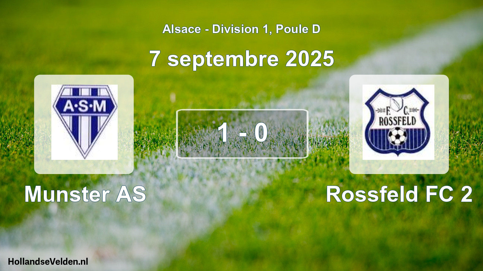 Total number of matches played: Munster AS - Rossfeld FC 2 1 - 0 (7 September 2025)