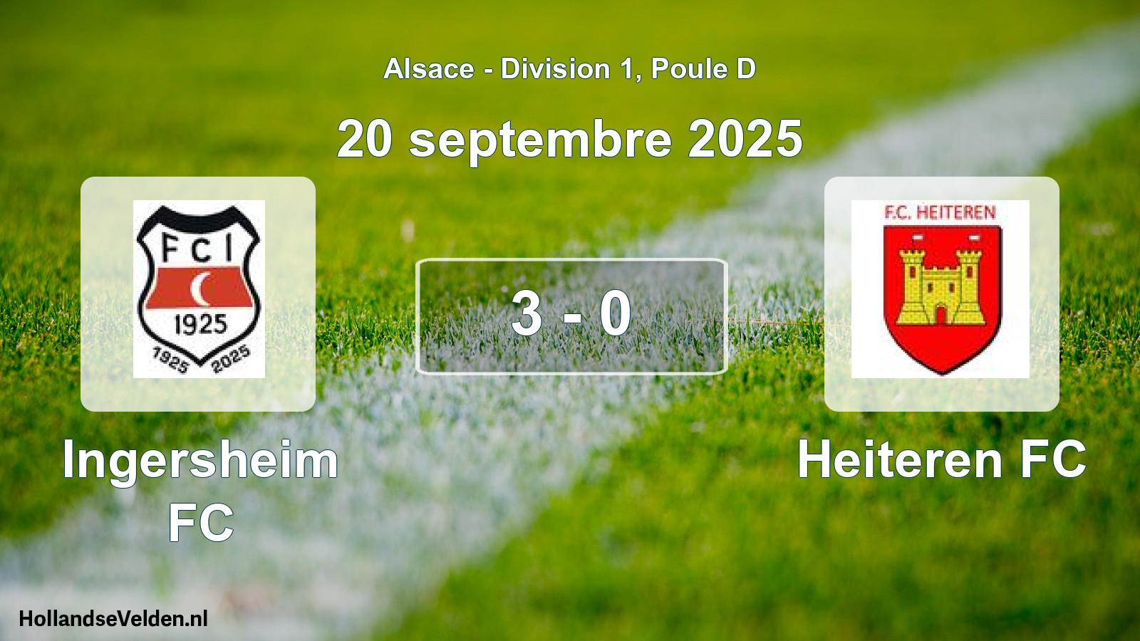 Total number of matches played: Ingersheim FC - Heiteren FC 3 - 0 (20 September 2025)
