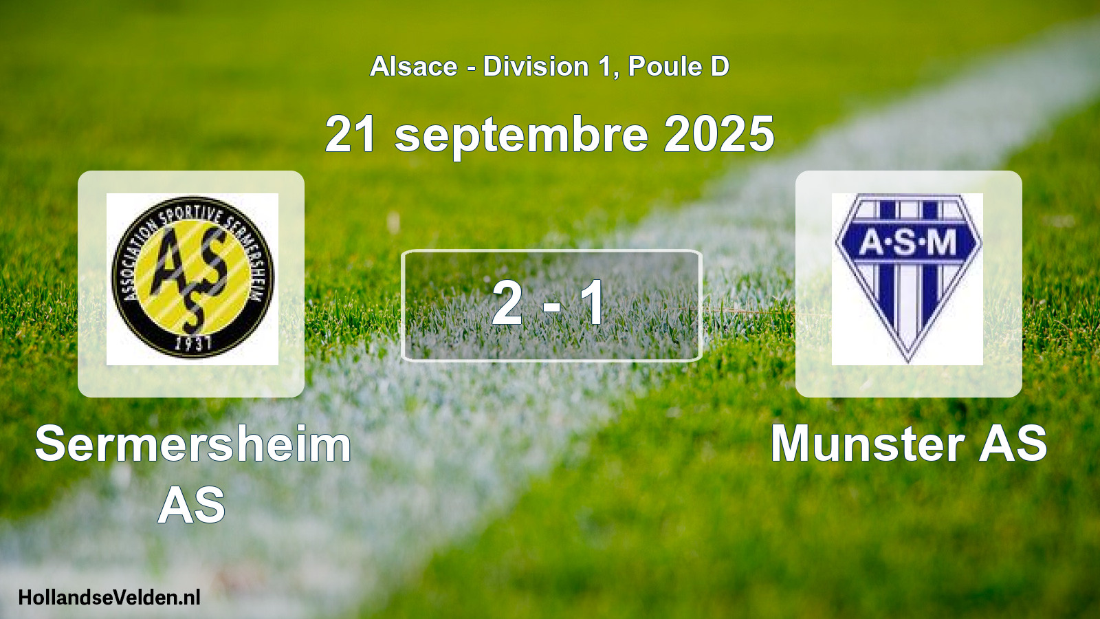 Match joué: Sermersheim AS - Munster AS 2 - 1 (21 septembre 2025)