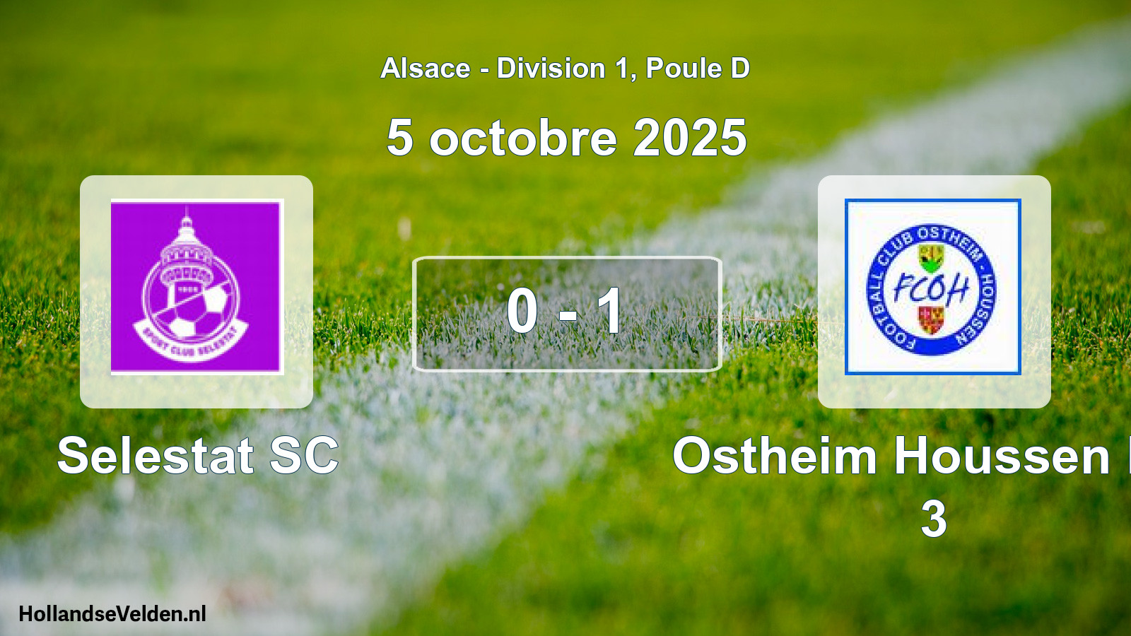 Match joué: Selestat SC - Ostheim Houssen FC 3 0 - 1 (5 octobre 2025)