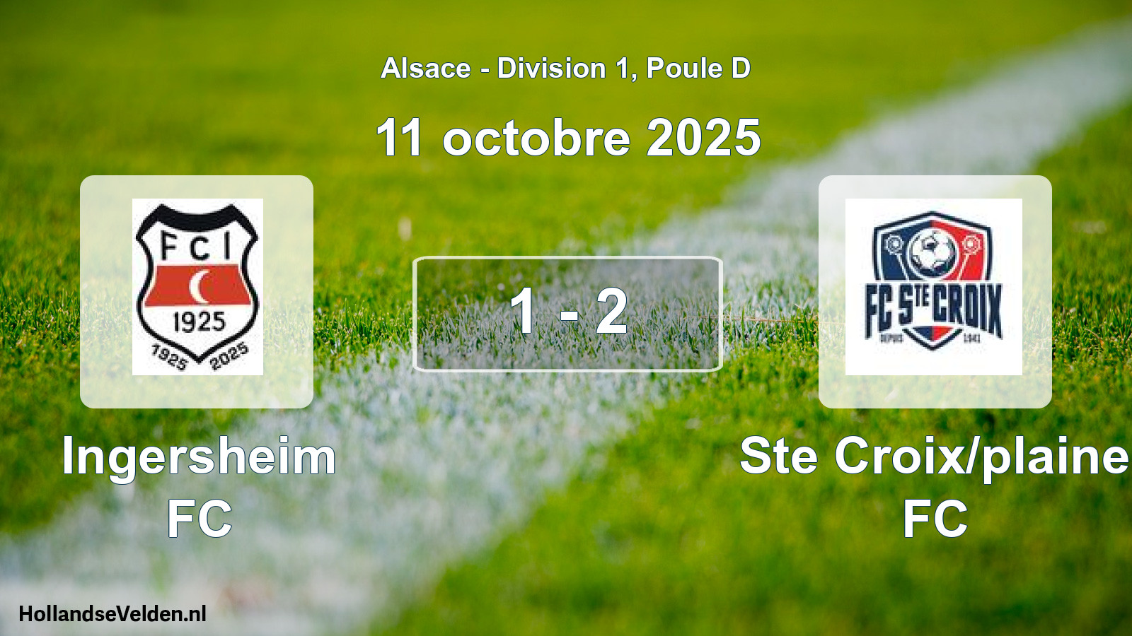 Match joué: Ingersheim FC - Ste Croix/plaine FC 1 - 2 (11 octobre 2025)