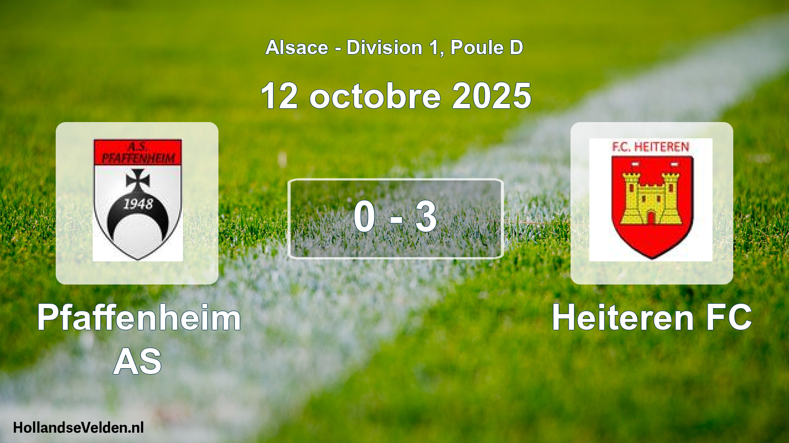 Match joué: Pfaffenheim AS - Heiteren FC 0 - 3 (12 octobre 2025)