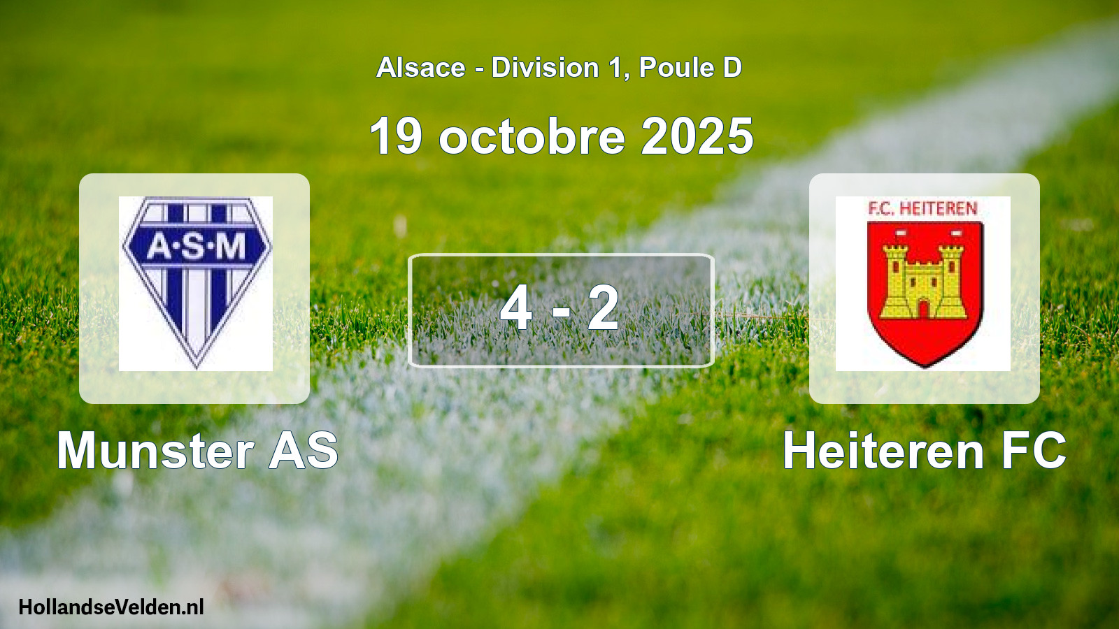 Total number of matches played: Munster AS - Heiteren FC 4 - 2 (19 October 2025)