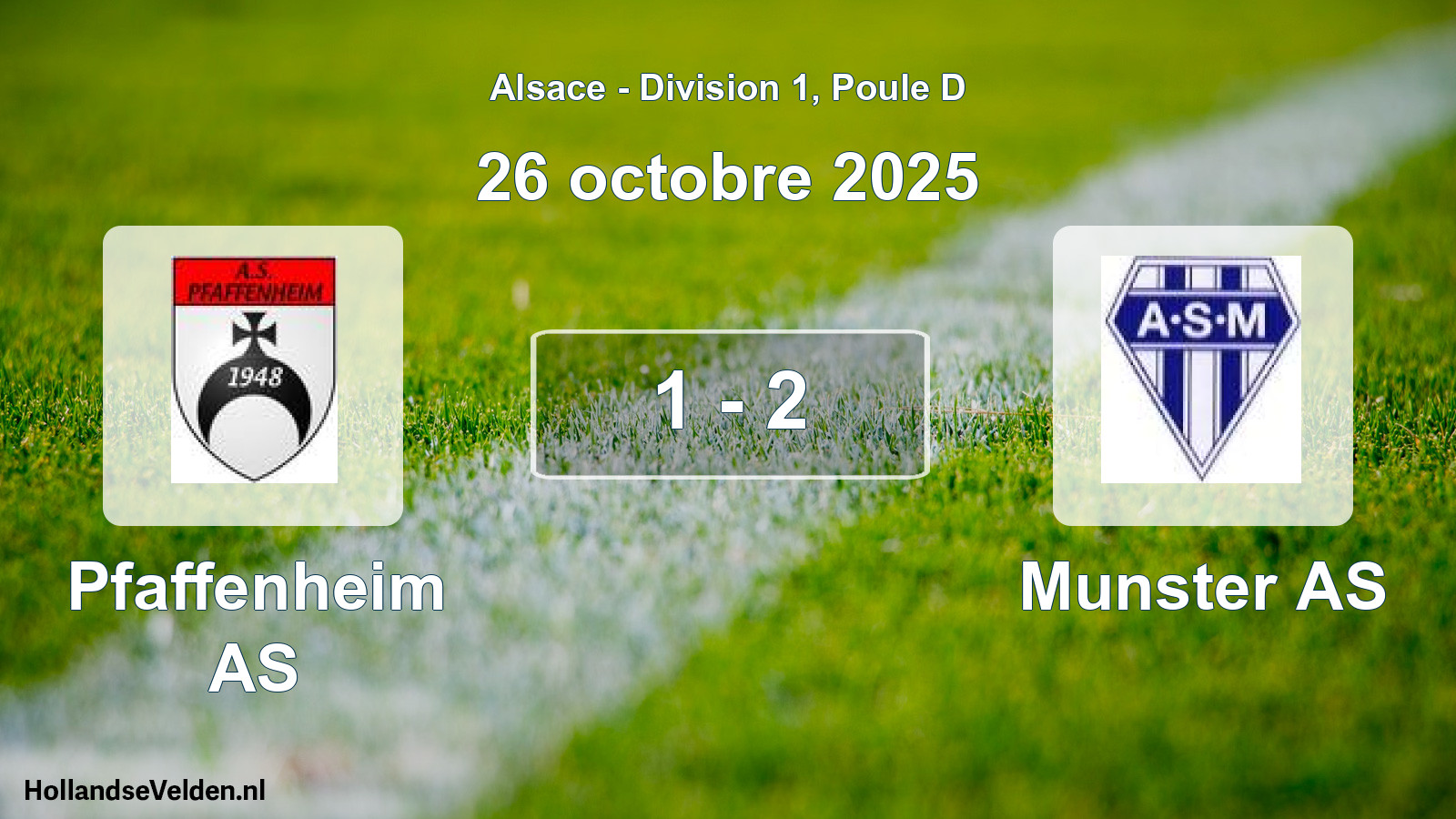 Match joué: Pfaffenheim AS - Munster AS 1 - 2 (26 octobre 2025)