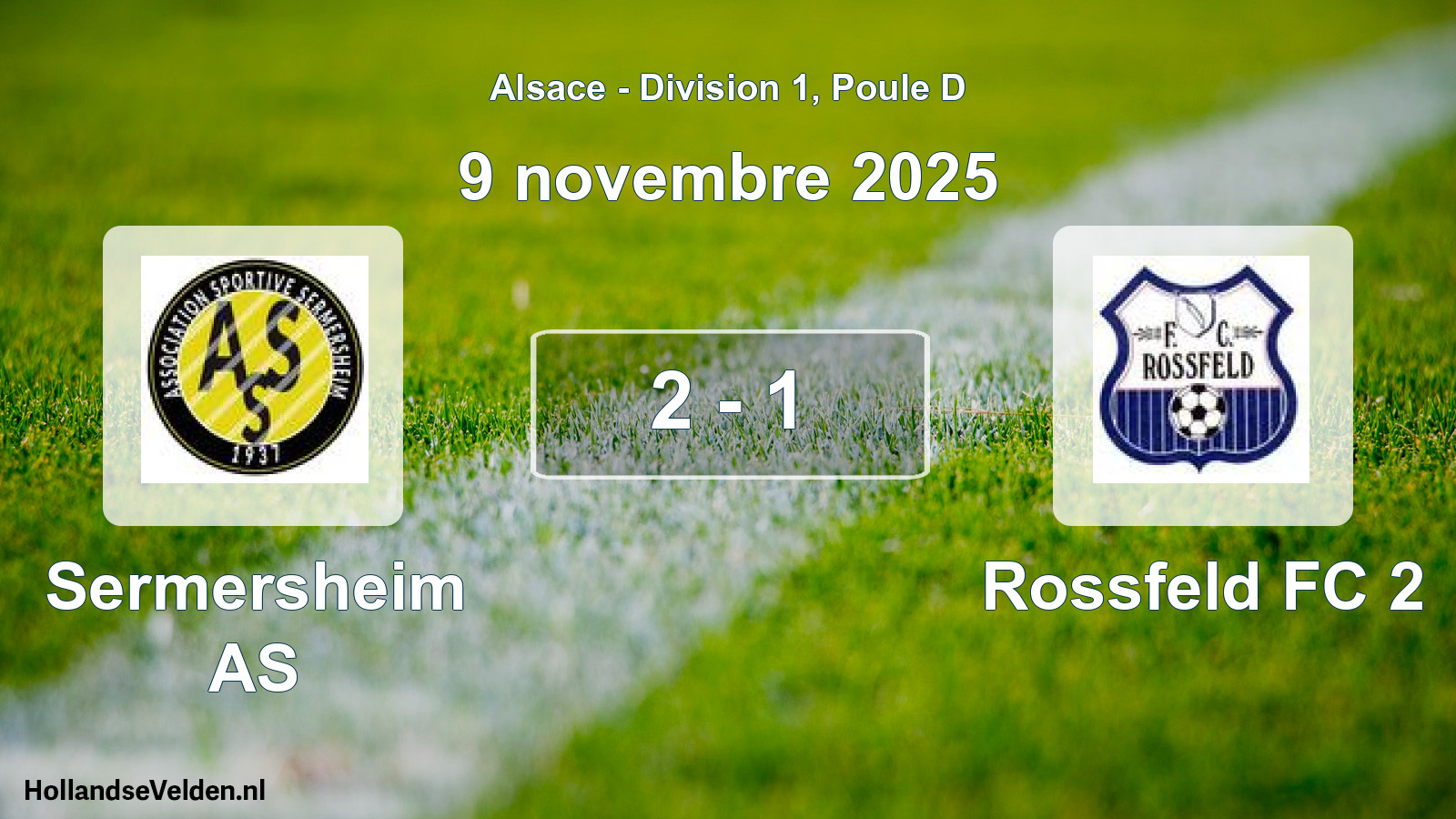Gespeelde wedstrijd: Sermersheim AS - Rossfeld FC 2 2 - 1 (9 november 2025)
