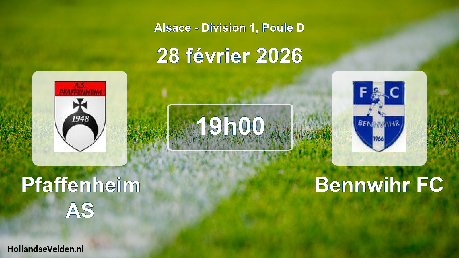 Match programmé: Pfaffenheim AS - Bennwihr FC (28 février 2026)