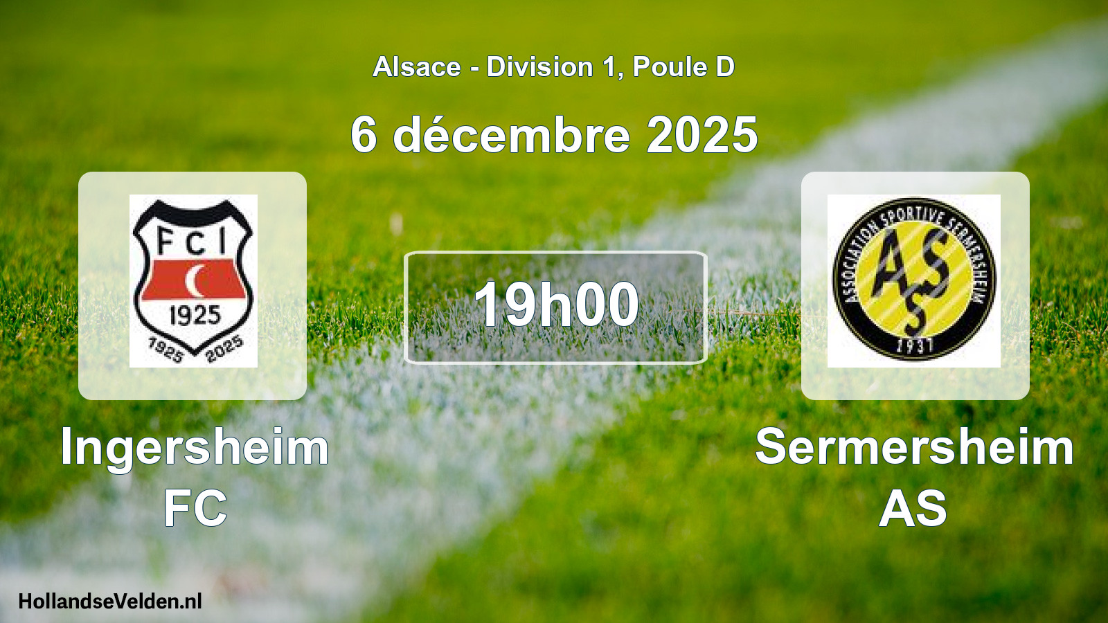 Match programmé: Ingersheim FC - Sermersheim AS (6 décembre 2025)