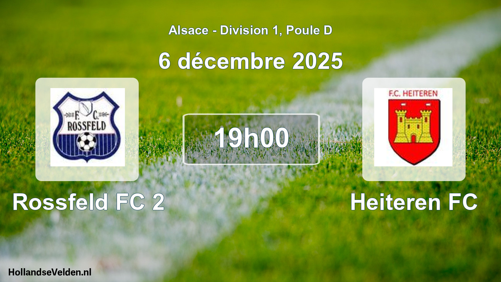 Match programmé: Rossfeld FC 2 - Heiteren FC (6 décembre 2025)