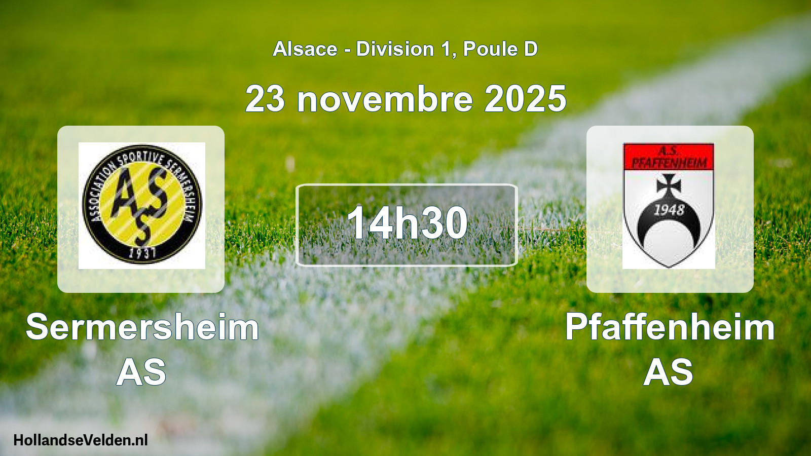 Match programmé: Sermersheim AS - Pfaffenheim AS (23 novembre 2025)