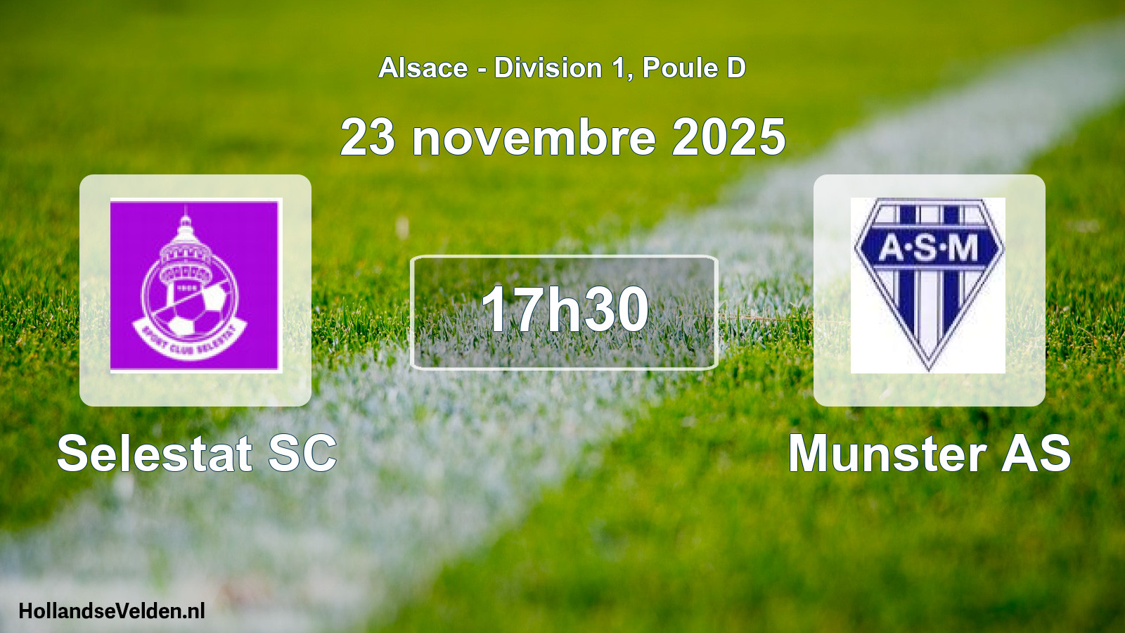 Match programmé: Selestat SC - Munster AS (23 novembre 2025)