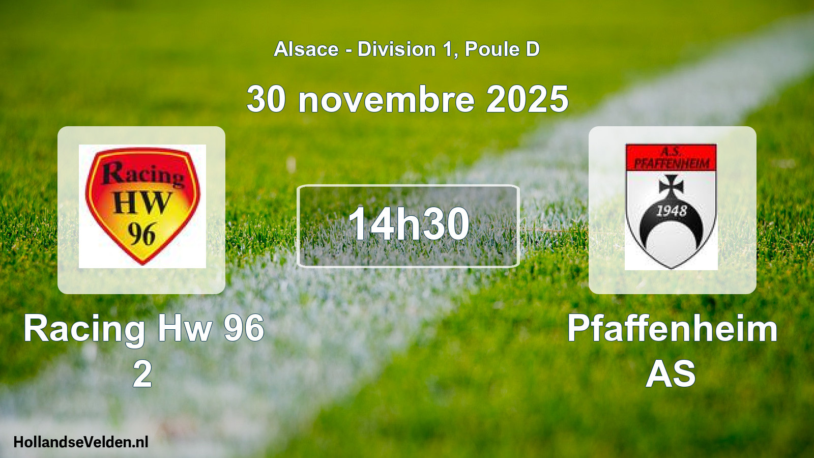 Match programmé: Racing Hw 96 2 - Pfaffenheim AS (30 novembre 2025)