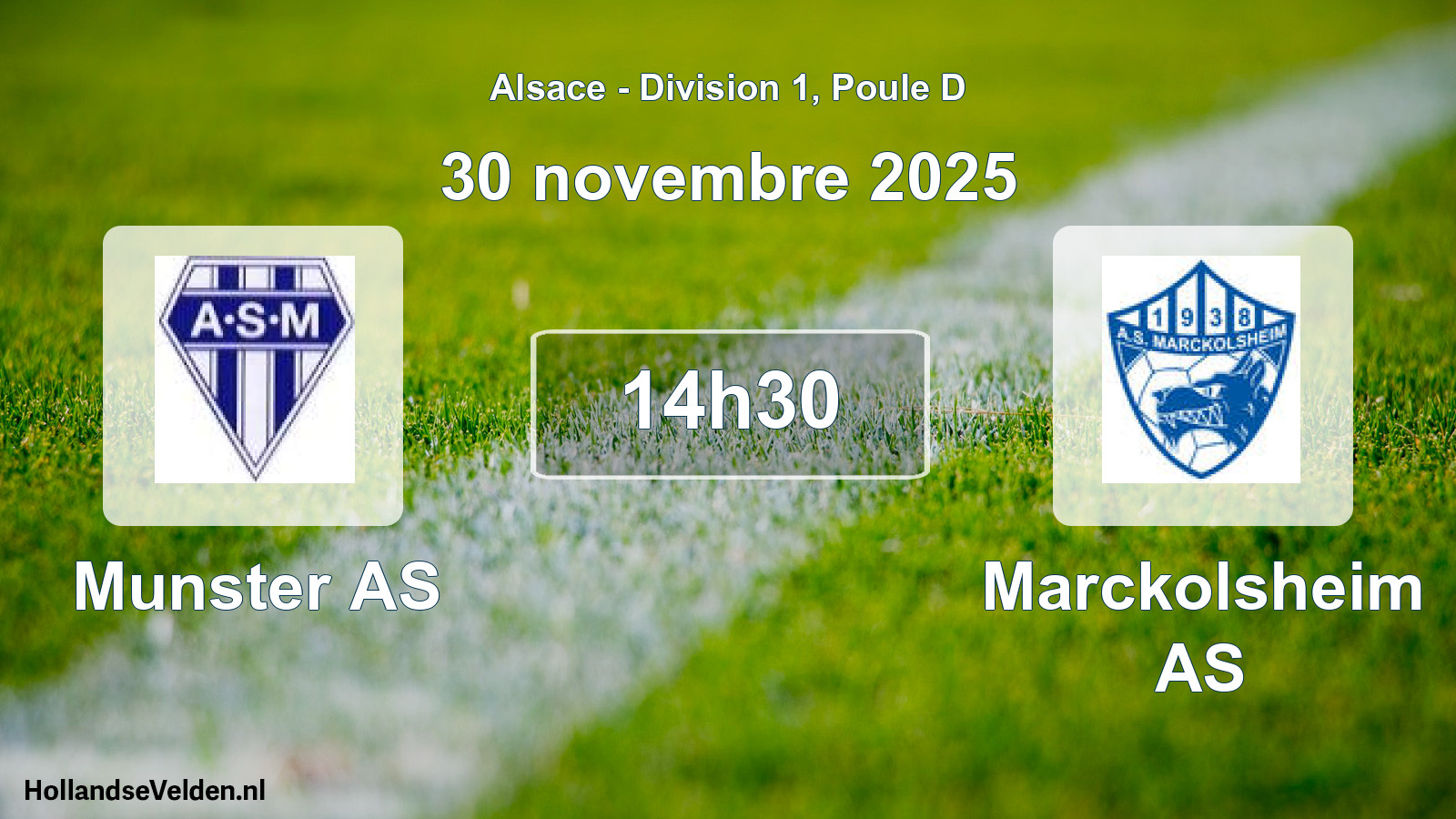 Match programmé: Munster AS - Marckolsheim AS (30 novembre 2025)