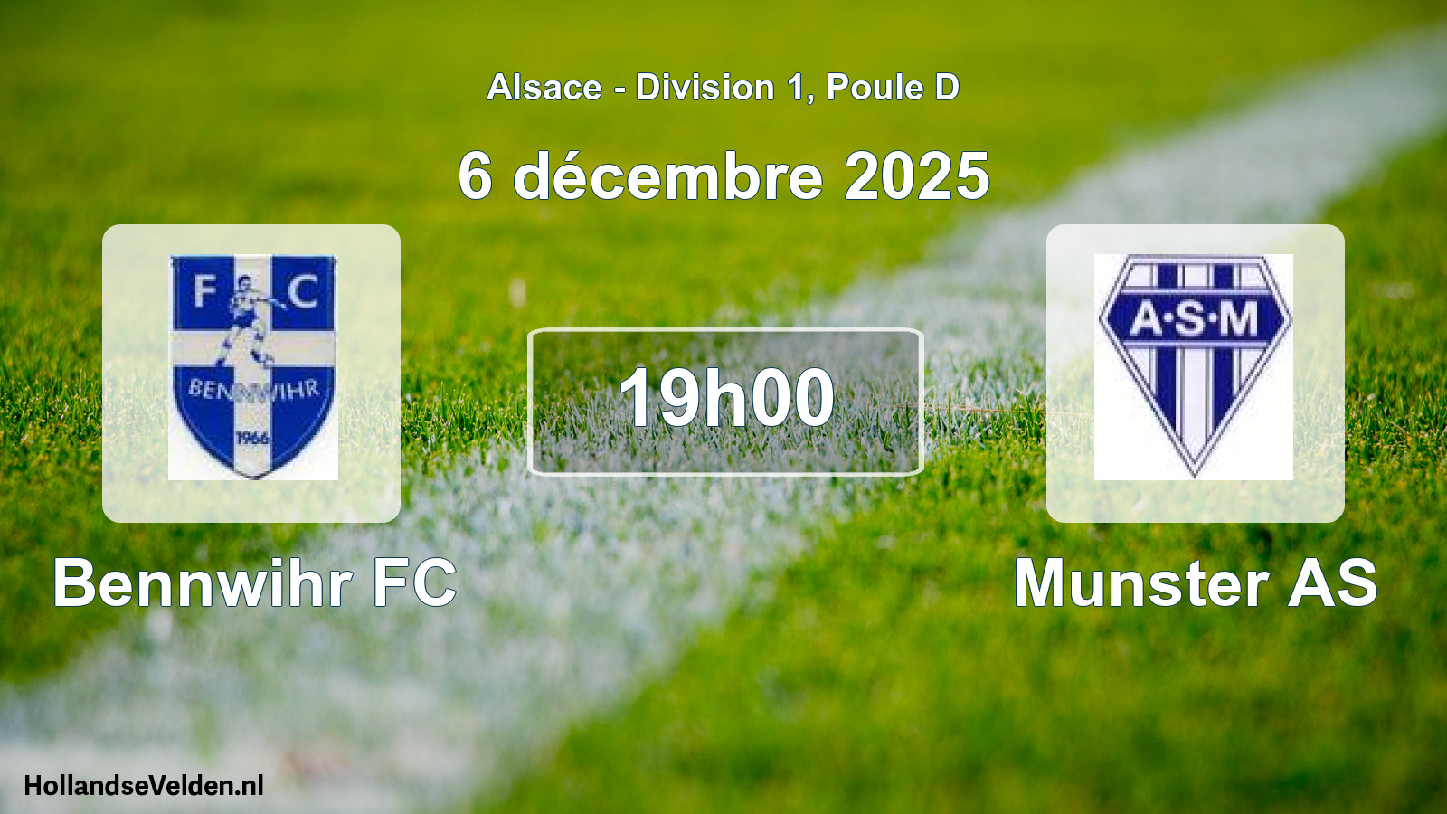 Match programmé: Bennwihr FC - Munster AS (6 décembre 2025)