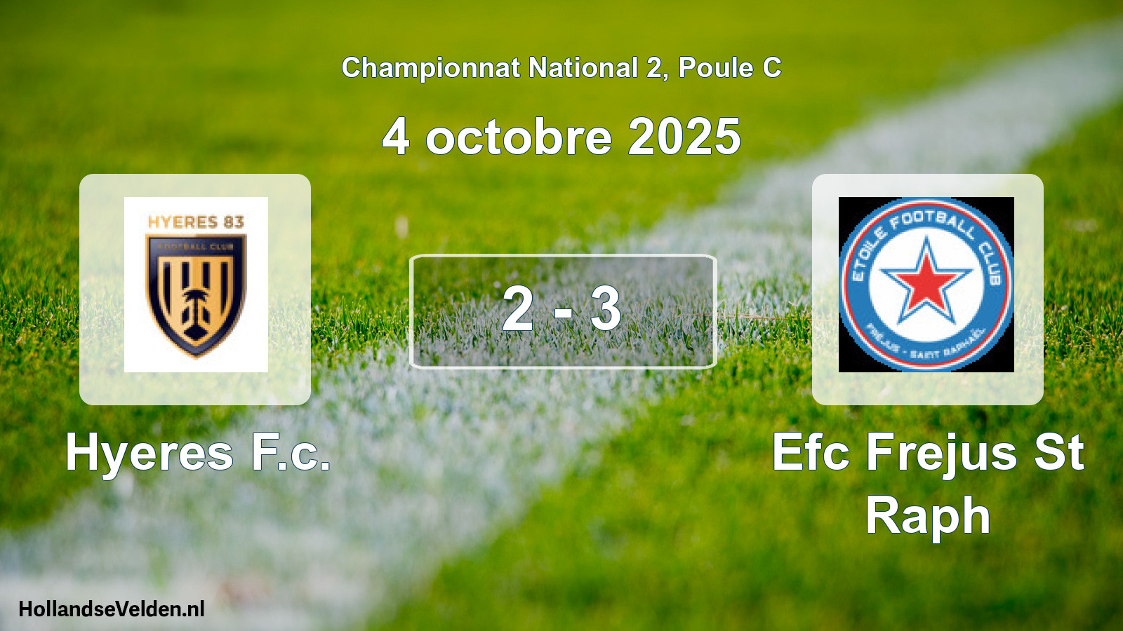Total number of matches played: Hyeres F.c. - Efc Frejus St Raph 2 - 3 (4 October 2025)