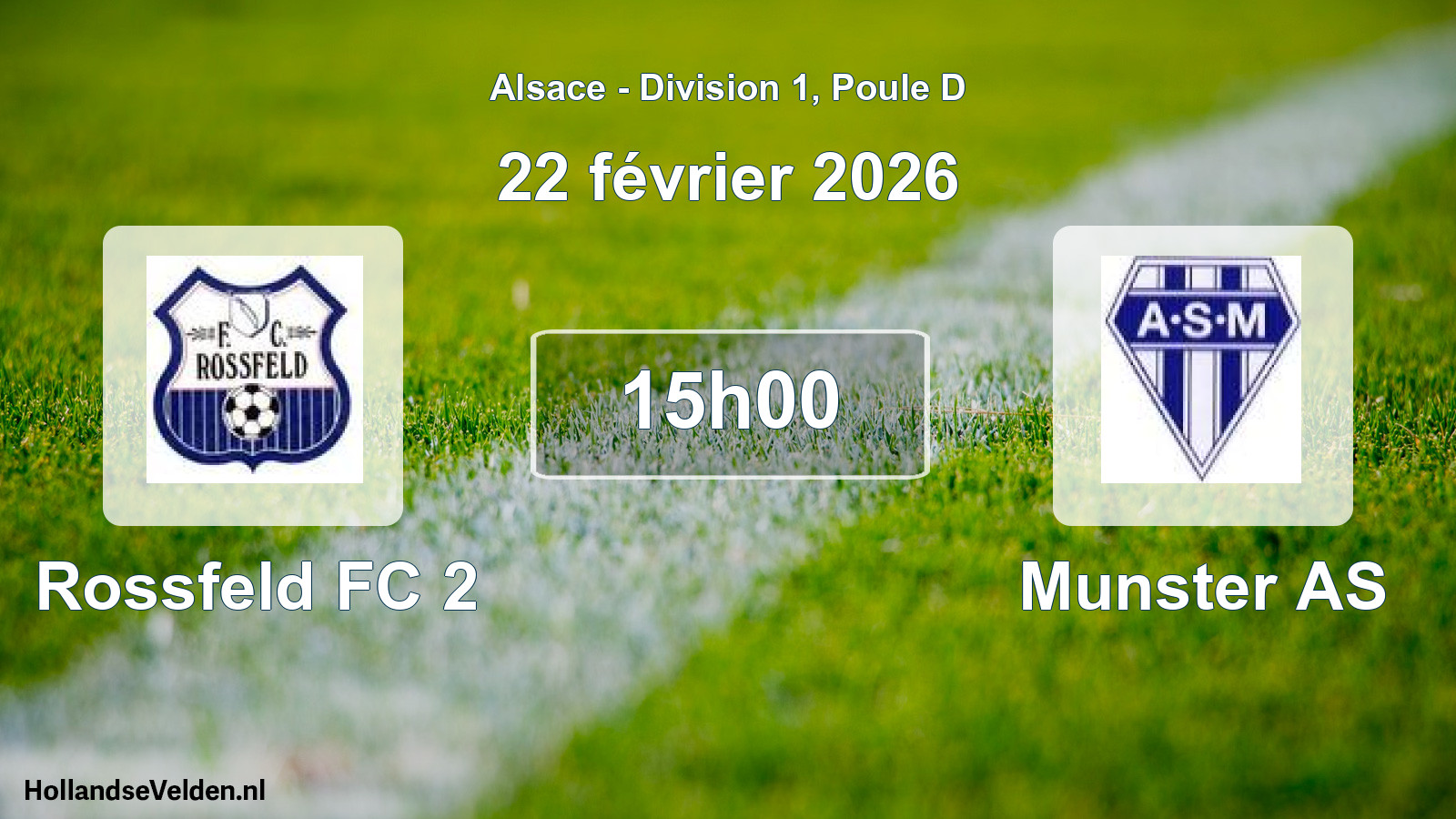 Geplande wedstrijd: Rossfeld FC 2 - Munster AS (22 februari 2026)