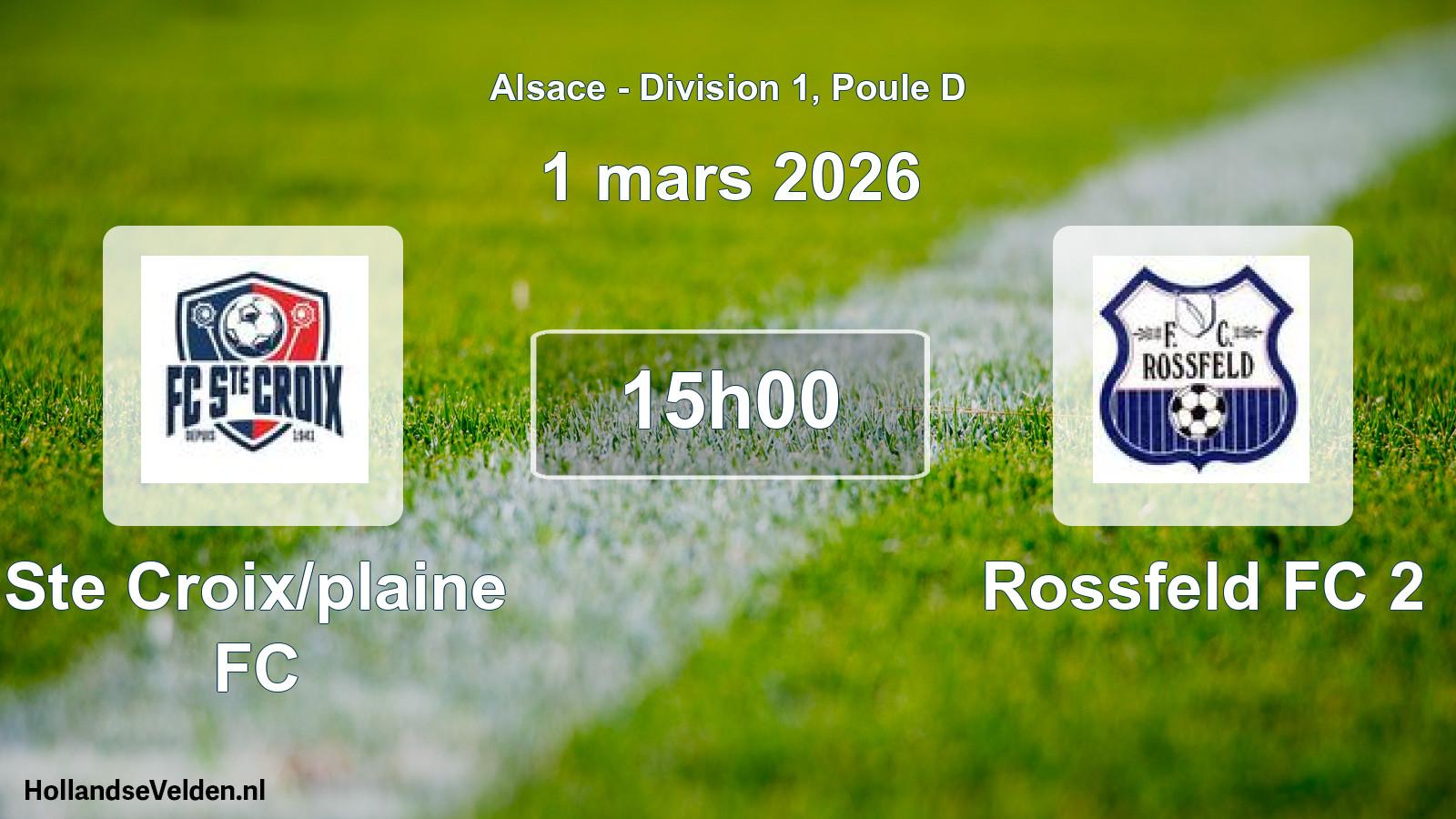 Geplande wedstrijd: Ste Croix/plaine FC - Rossfeld FC 2 (1 maart 2026)