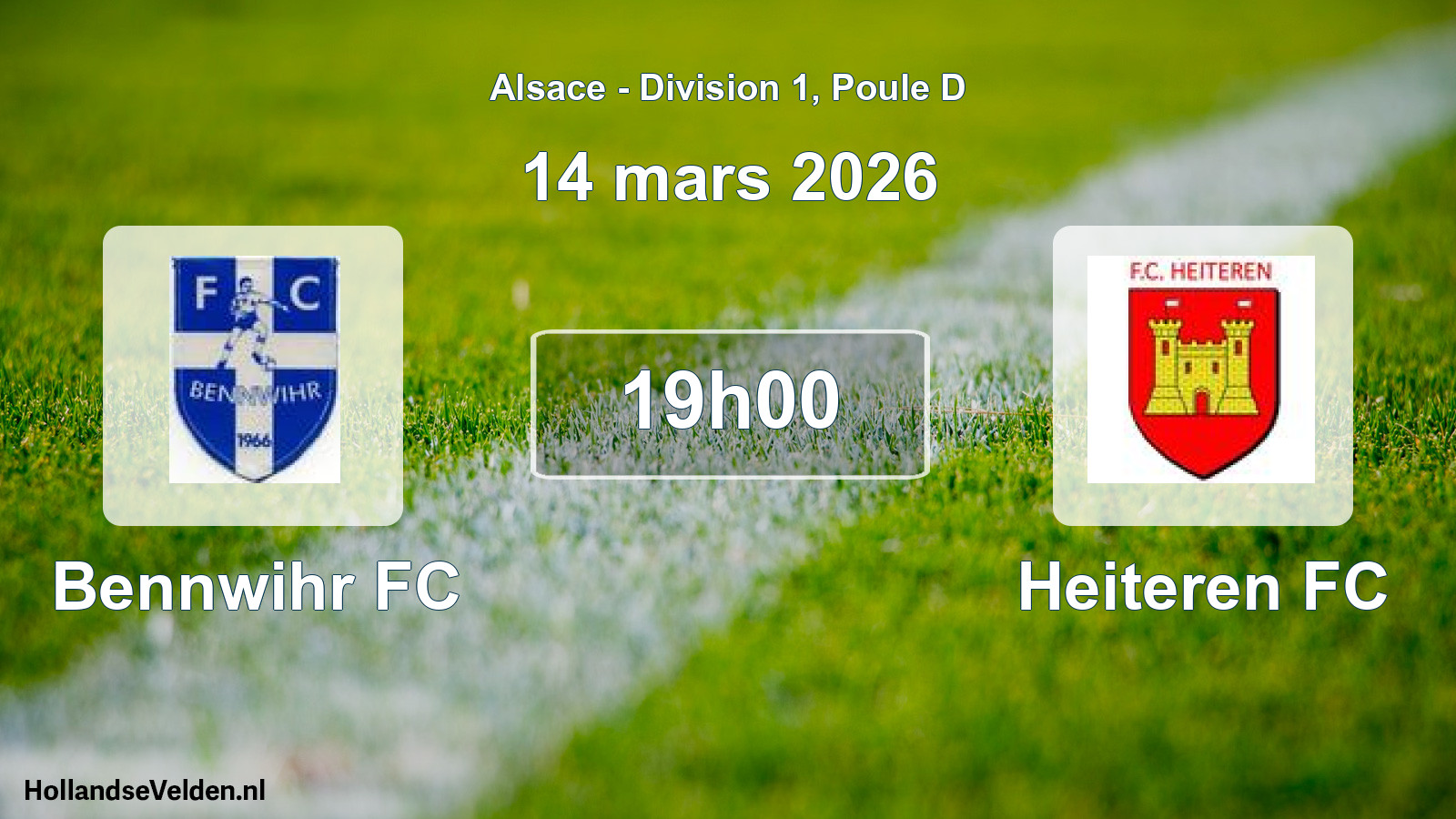 Match programmé: Bennwihr FC - Heiteren FC (14 mars 2026)