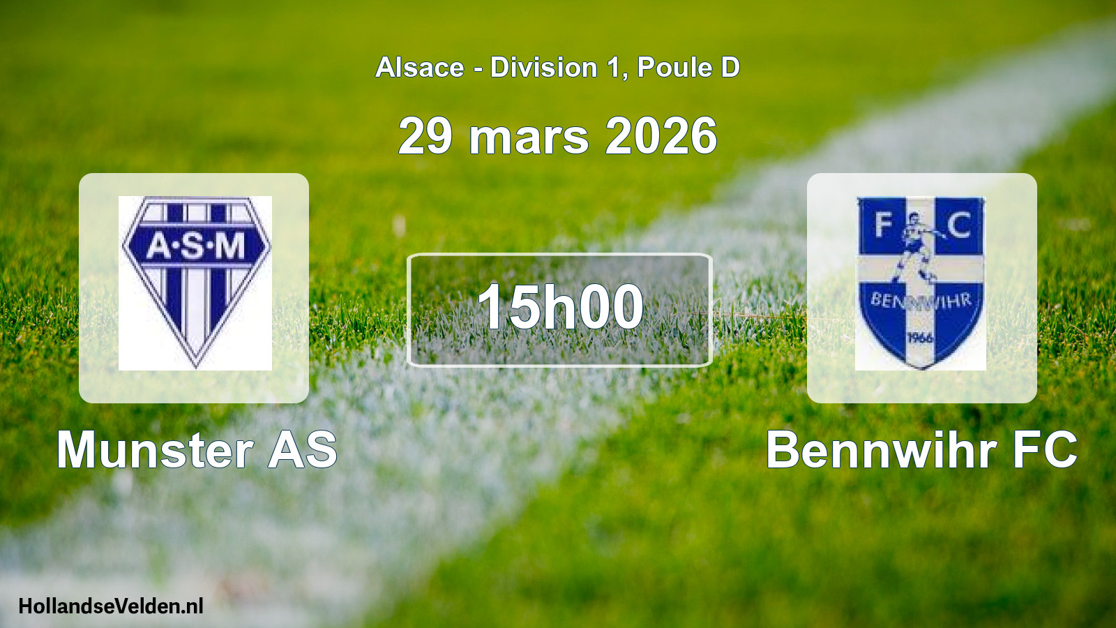 Match programmé: Munster AS - Bennwihr FC (29 mars 2026)