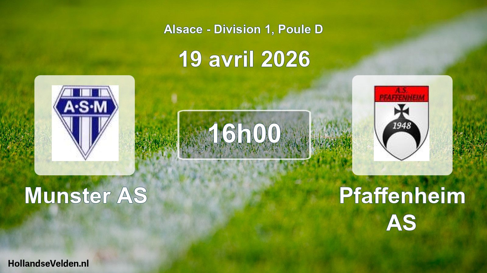 Match programmé: Munster AS - Pfaffenheim AS (19 avril 2026)