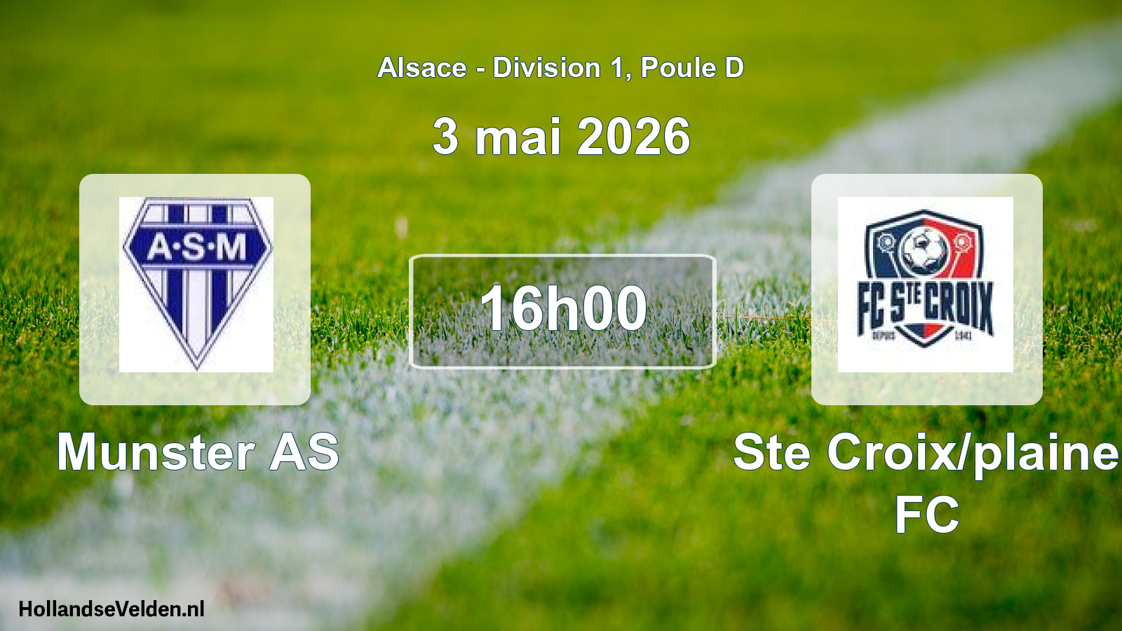 Geplande wedstrijd: Munster AS - Ste Croix/plaine FC (3 mei 2026)