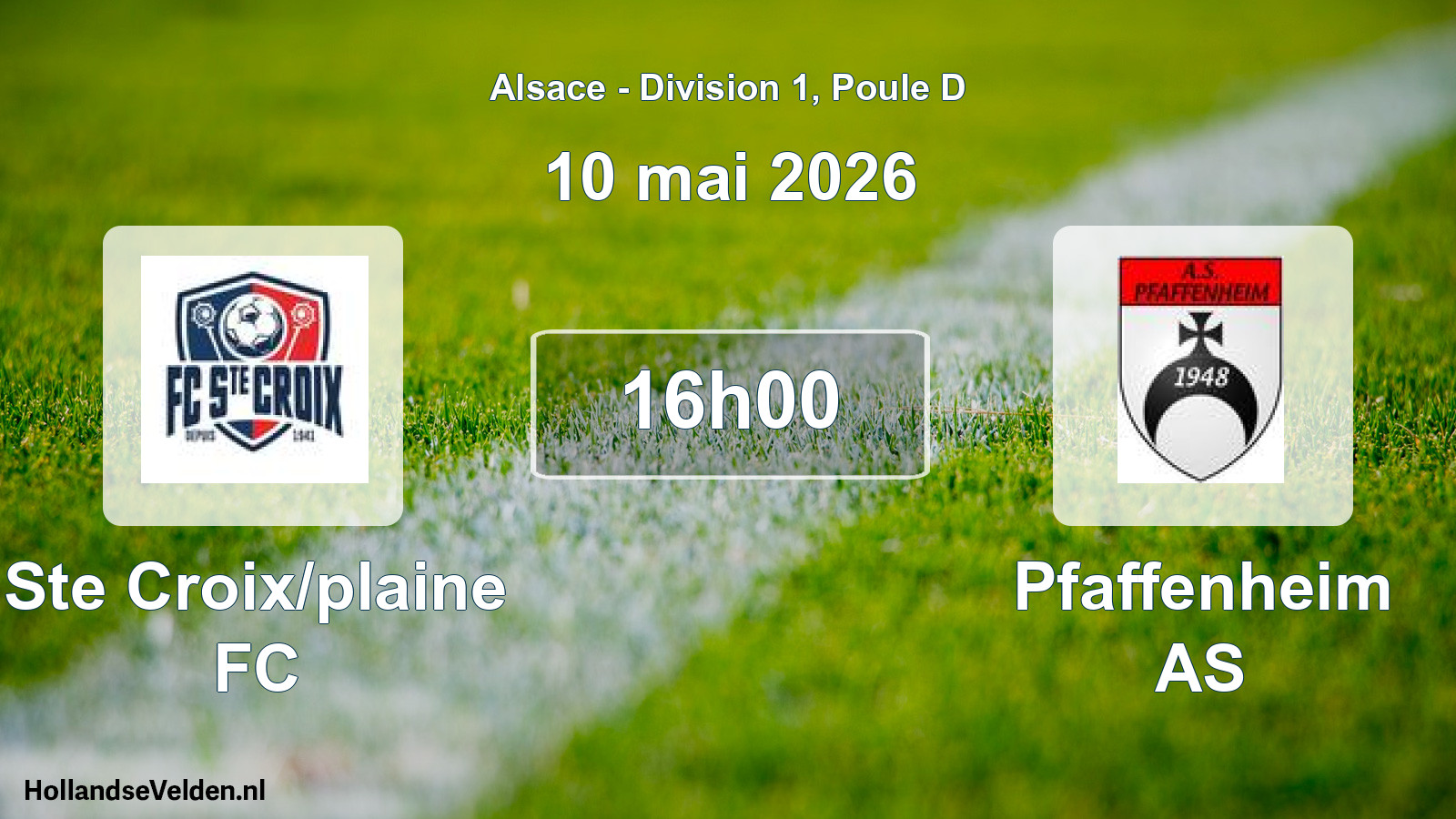 Geplande wedstrijd: Ste Croix/plaine FC - Pfaffenheim AS (10 mei 2026)